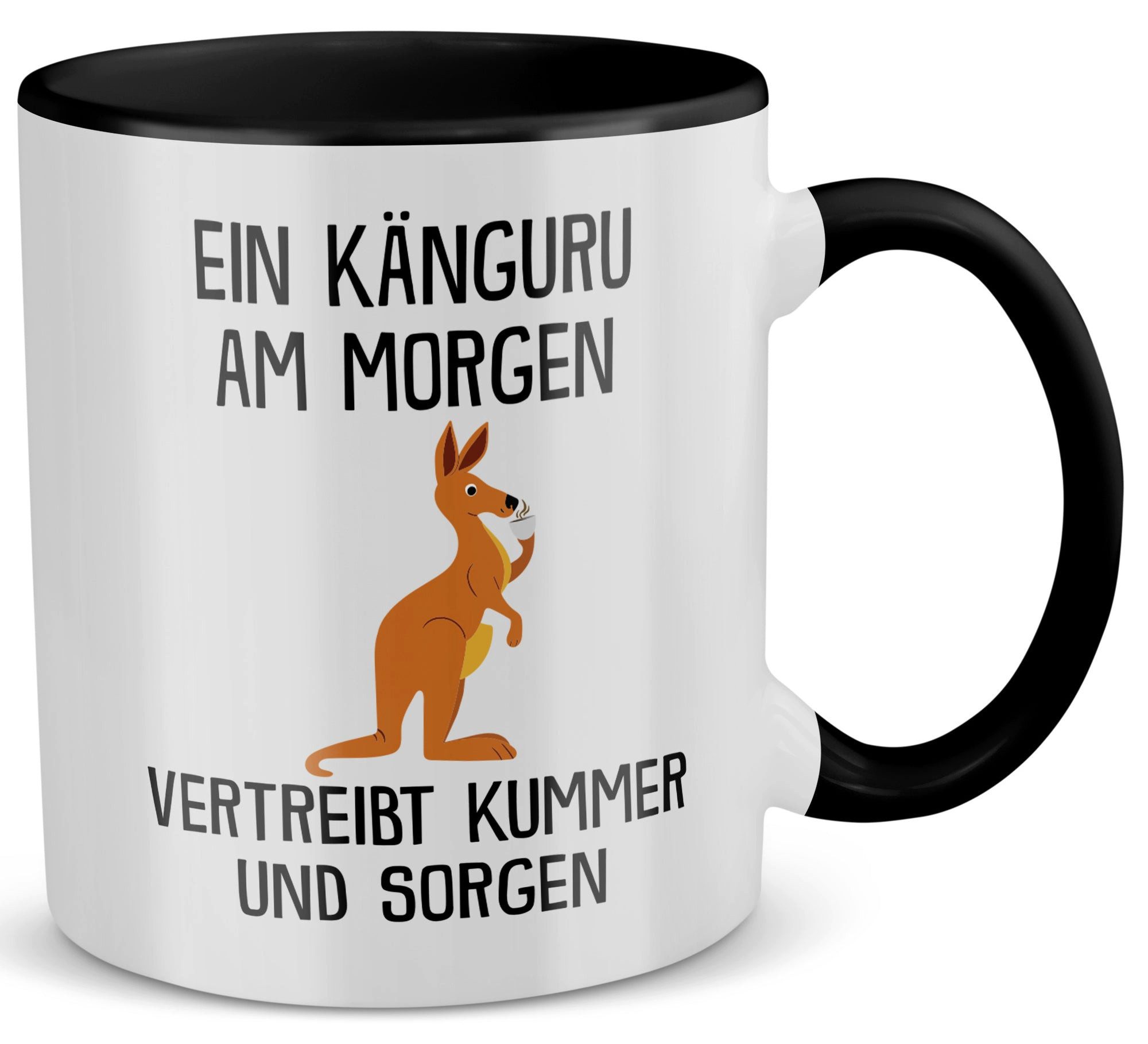 22Feels Tasse Känguru Süßes Tier Spruch Geschenk Work and Travel in Australien Humor, Keramik, Made in Germany, Spülmaschinenfest, Zweifarbig