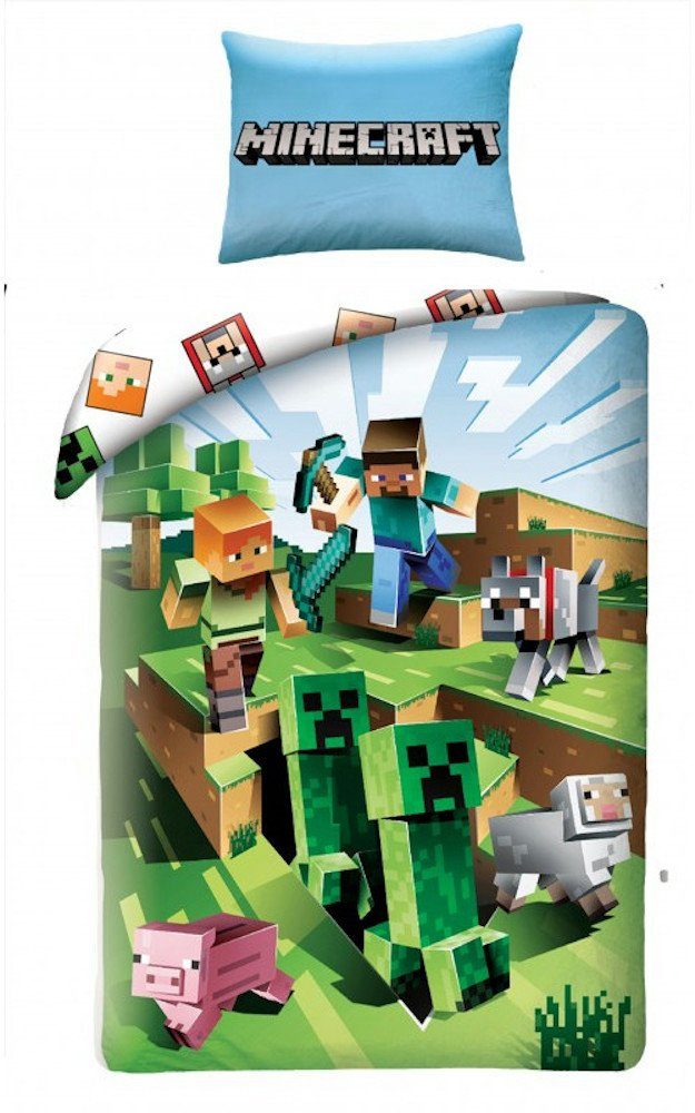 Minecraft Bettwäsche Minecraft Kinderbettwäsche 140 x 200 cm günstig online kaufen