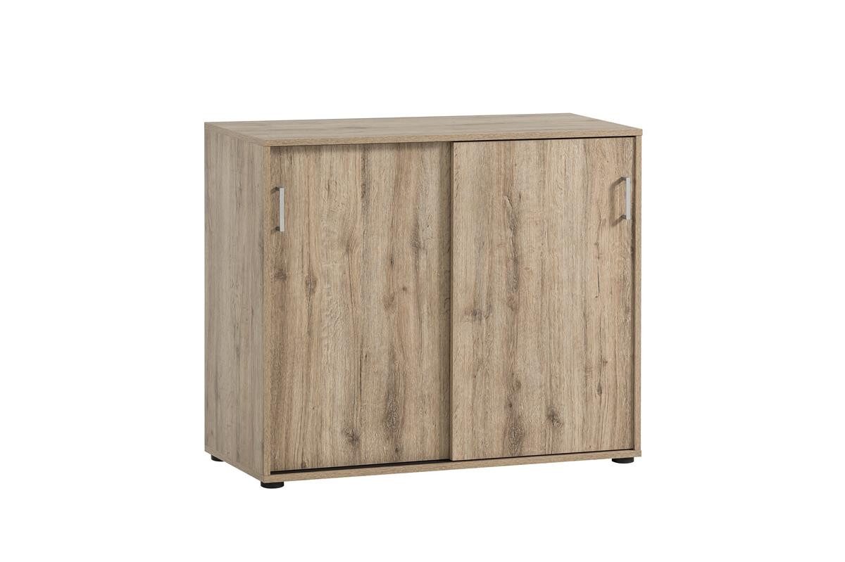 PROREGAL Aktenschrank Fox HxBxT 84 x 100 x 41 cm 2 Schiebetüren Eiche günstig online kaufen