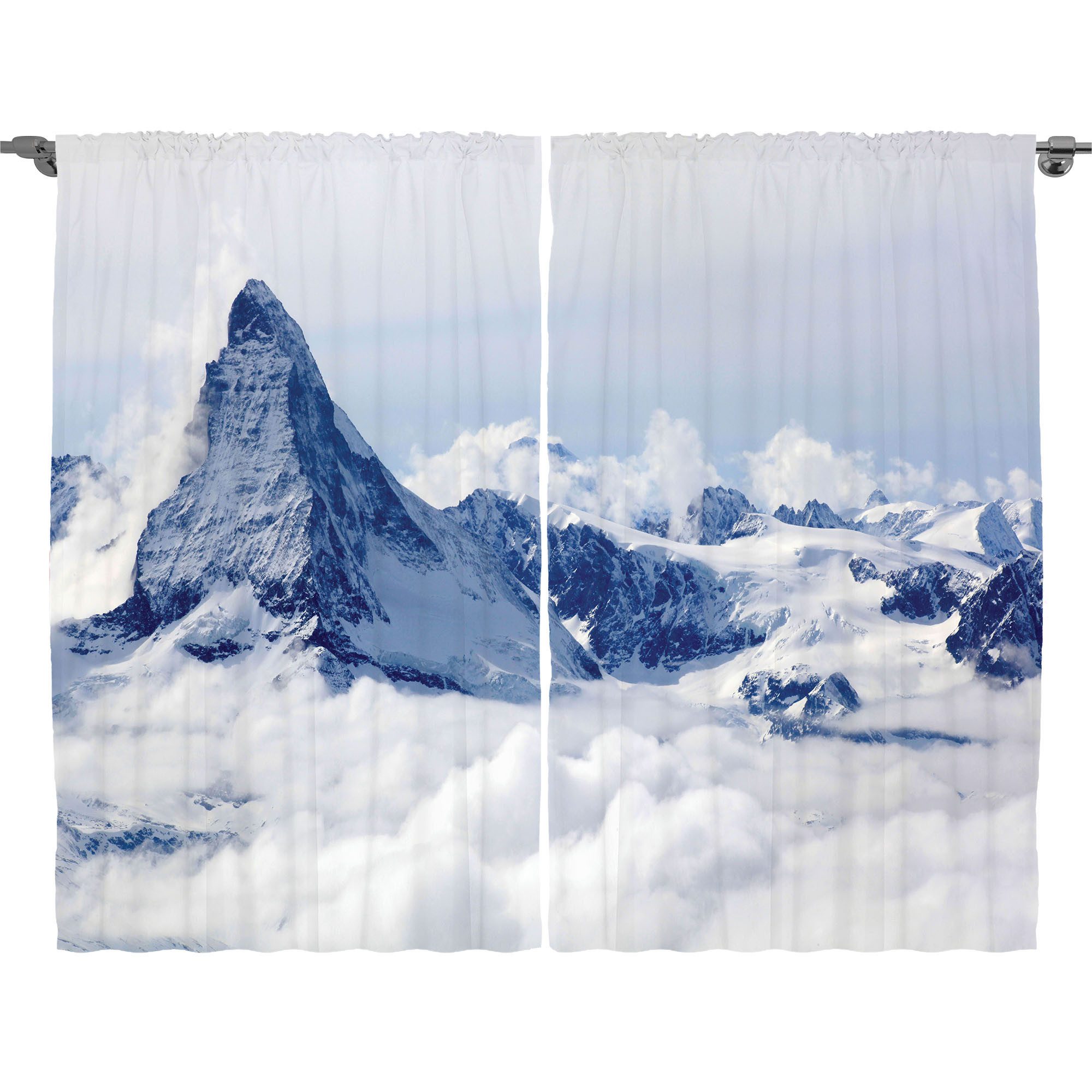 Gardine Schlafzimmer Kräuselband Vorhang mit Schlaufen und Haken