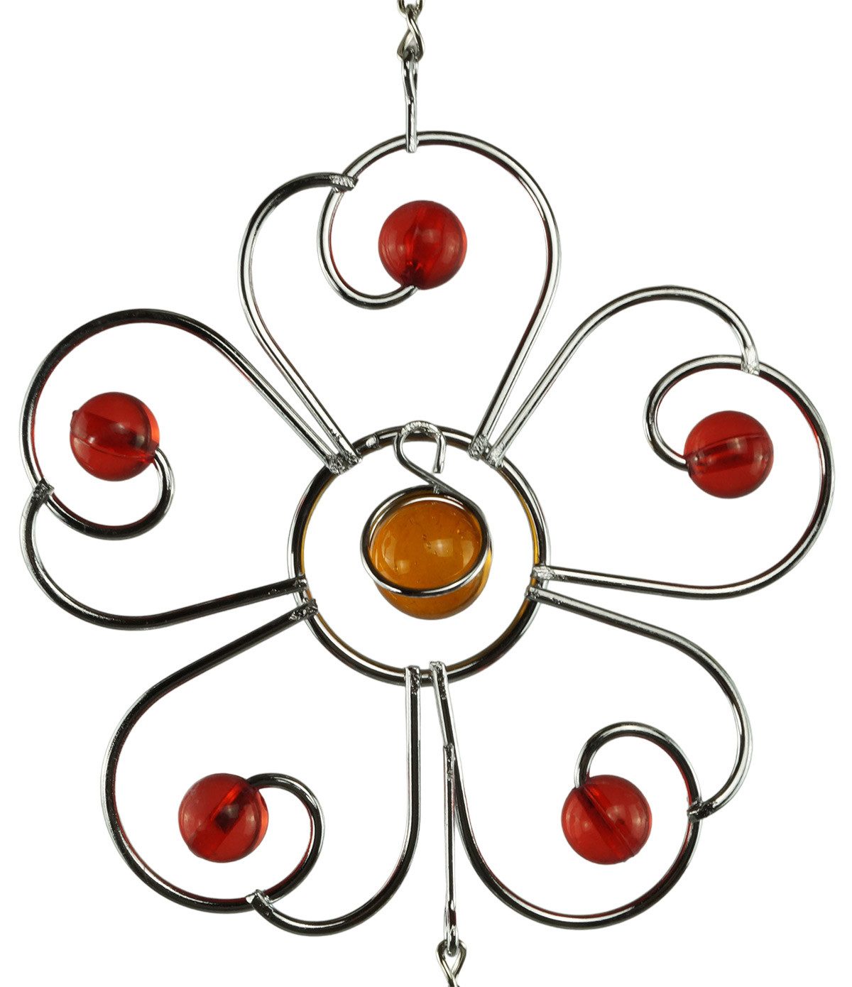 Denk Dekohänger Hänger Blumen silber 2er ca. 100 cm - Dekoration (Set, 2 St., 2), Zarte Metall-Acryl-Hänger, 100 cm, windbeweglich, 2er-Set