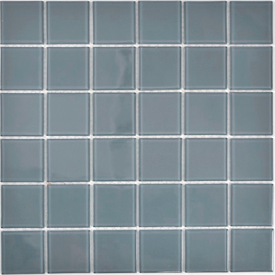 Matten Crystal Mosani 10 glänzend / Mosaikfliesen grau Mosaikfliesen Glasmosaik