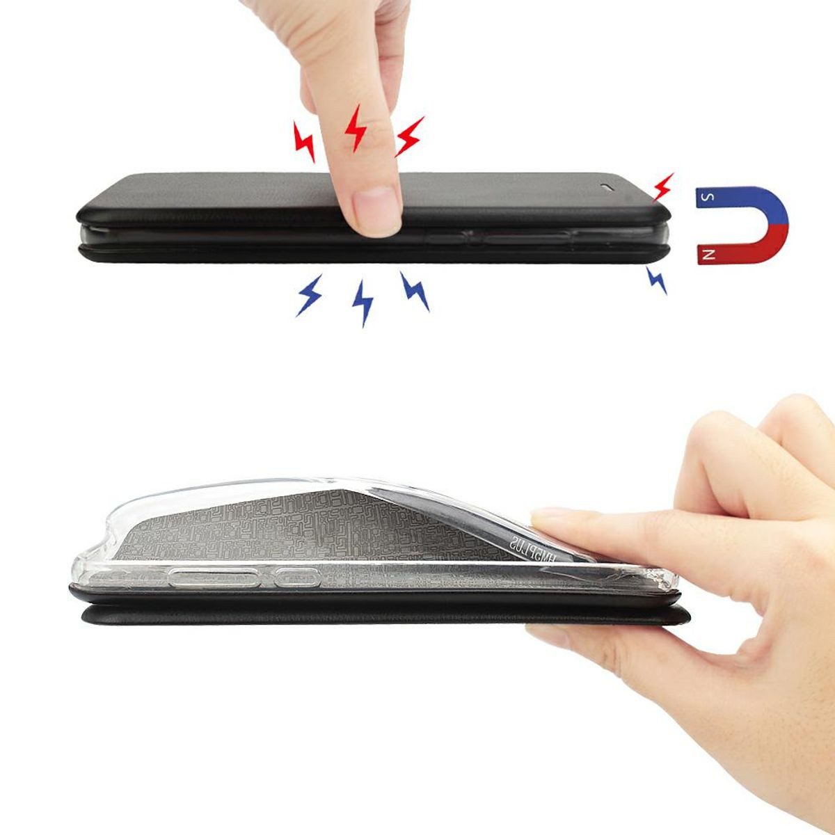 König Design Handyhülle Apple iPhone 12 Mini, Apple iPhone 12 Mini Handyhülle Bookcover Schwarz