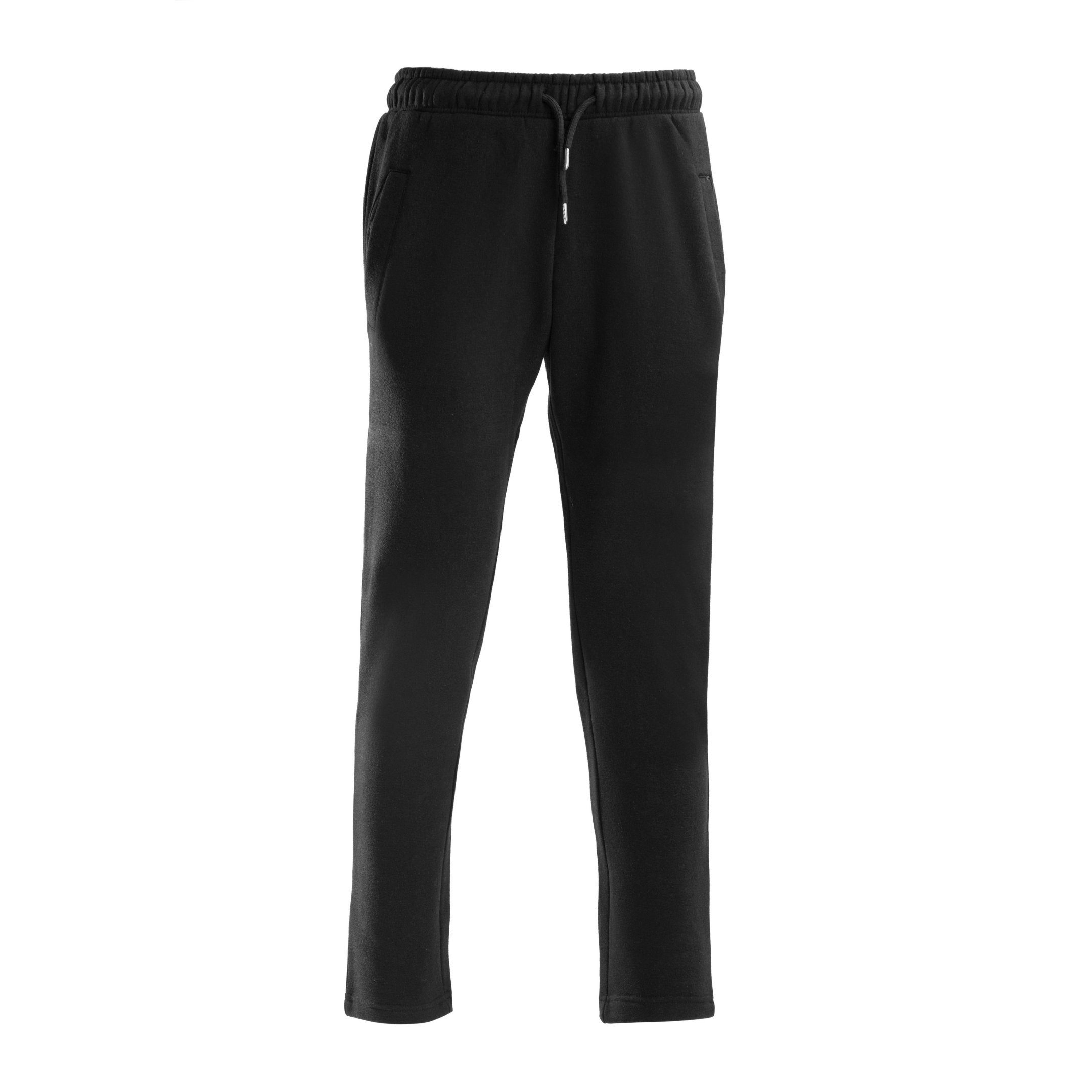 Basic Polyester als 65% und Sporthose Baumwolle aus Trainingshose, 35% mit Freizeithose, Schwarz, Jogginghose Beinabschluss, Jogger offenem Unisex Baumwolle Polyester, Ideal & Textiles Jogginghose Premium Hometex