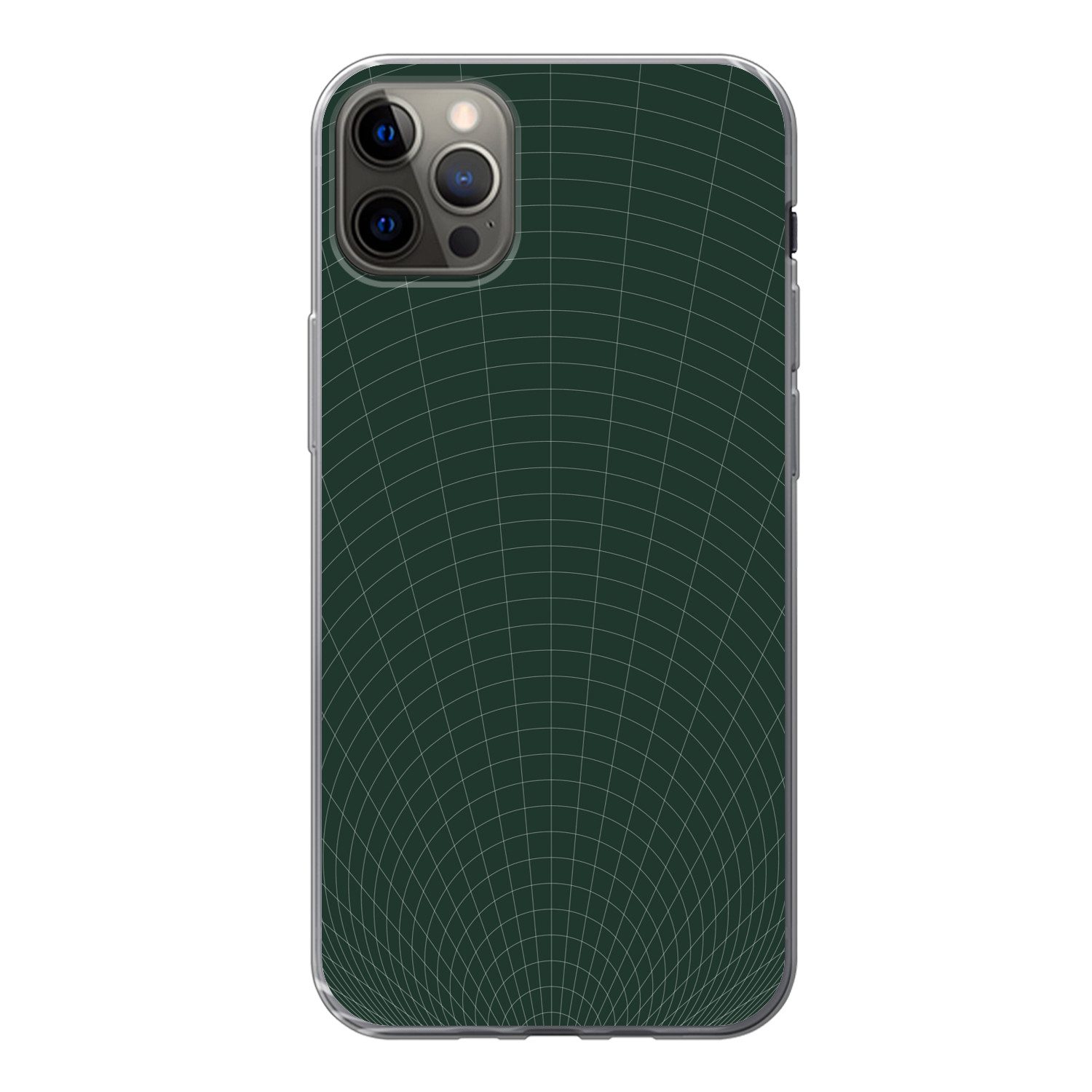 MuchoWow Handyhülle für Apple iPhone 13 Pro Max Tunnellinien - Grün - Abstrakt, Smartphone-Bumper, Print, Handy Schutzhülle Dünn