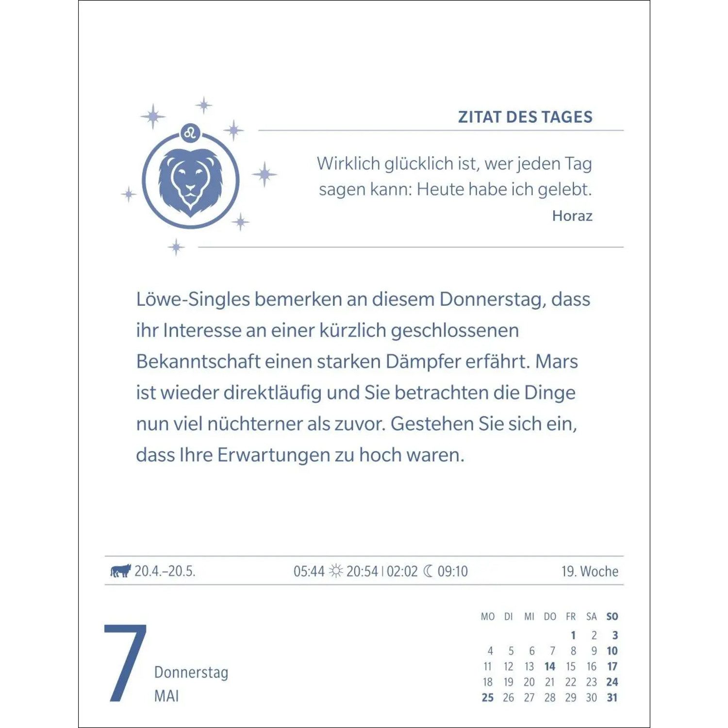 Harenberg Kalender Verlag Abreißkalender Löwe Sternzeichenkalender 2026 - Tagesabreißkalender - Ihr Horoskop...
