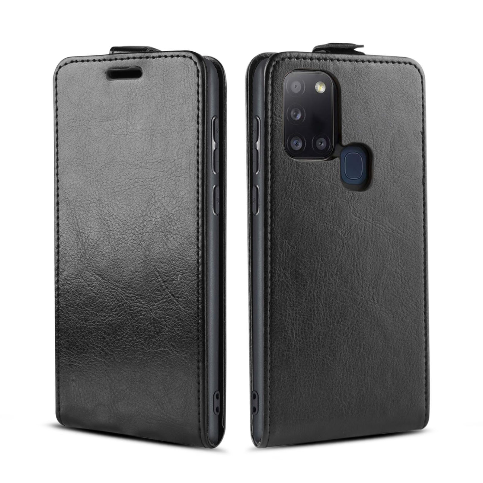 Tec-Expert Handyhülle Klapp Hülle für Samsung Galaxy A21S 6.5 Zoll, 6.5", Tasche Klapphülle Case mit Kartenfach Fliphülle vertikal