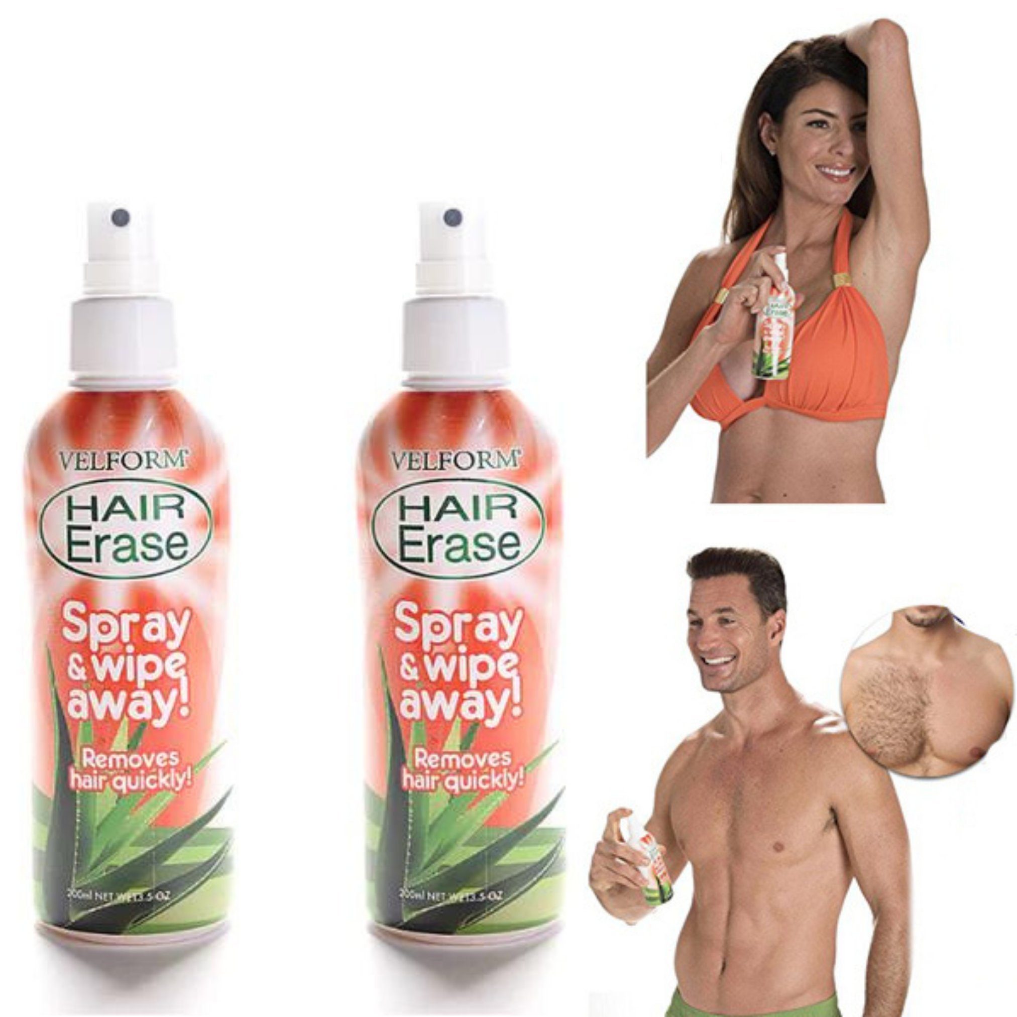Hair Vera Zitrusfrüchten, Aloe 2 Orangenextrakt Velform® Erase St., Velform®️ Vitamin Enthaarungsspray, und mit E, Enthaarungscreme