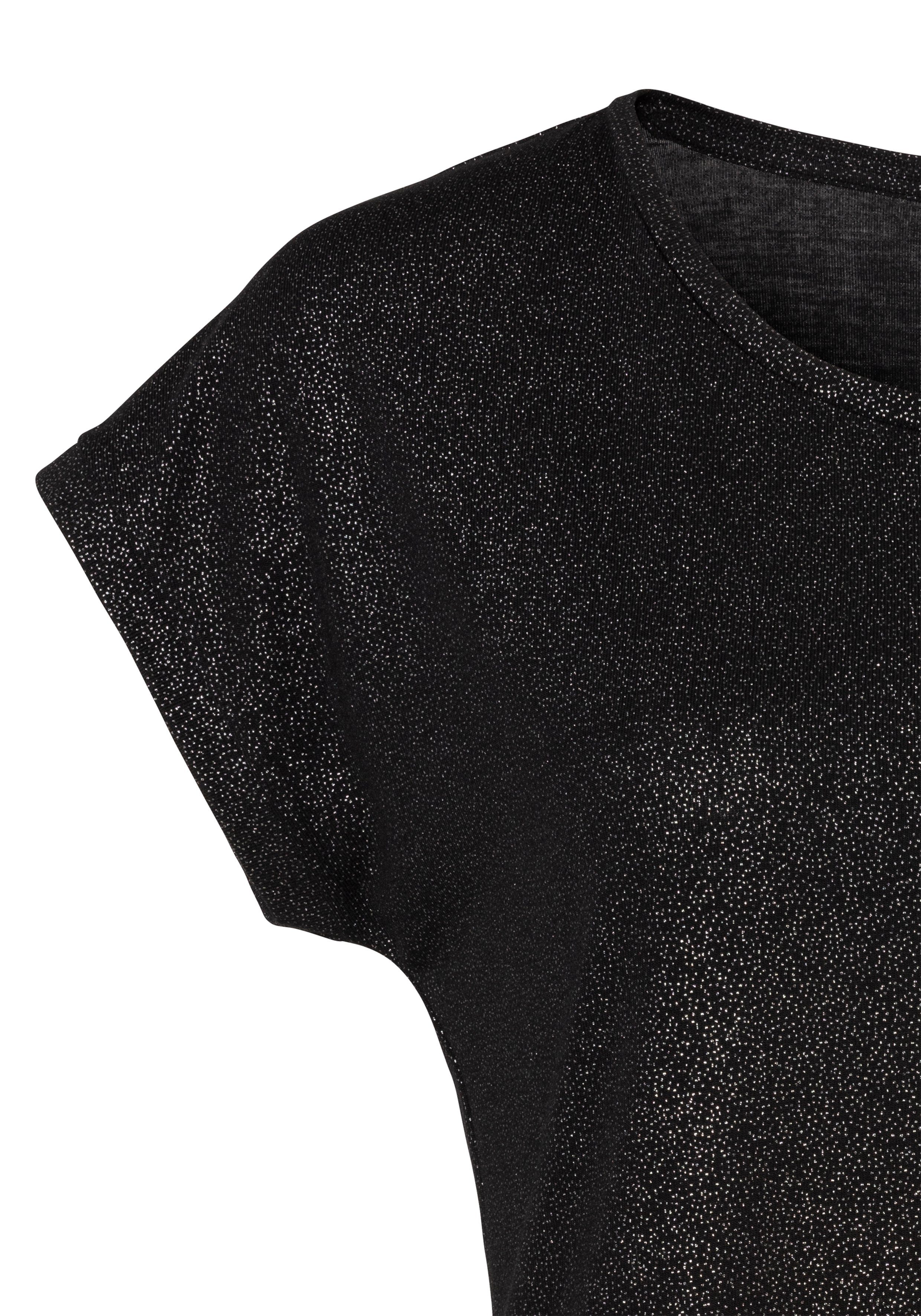 Vivance by Lascana Rundhalsshirt mit dezentem Glitzerdruck aus elastischer Jersey-Qualität mit Viskose – Bild 3 von 5