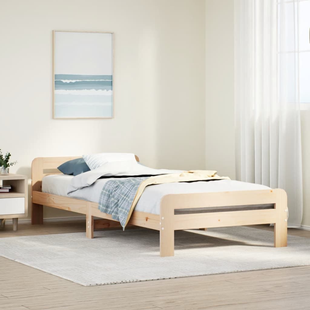 vidaXL Bett Massivholzbett ohne Matratze 75x190 günstig online kaufen