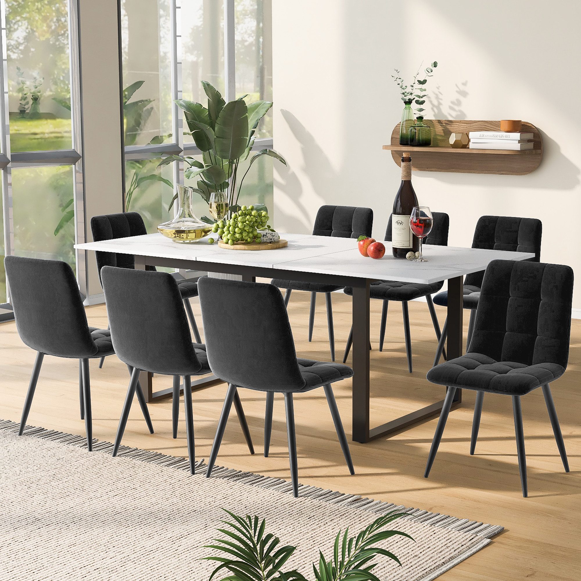 OKWISH Esstisch Essgruppe,Esstisch mit Stühlen Set, günstig online kaufen