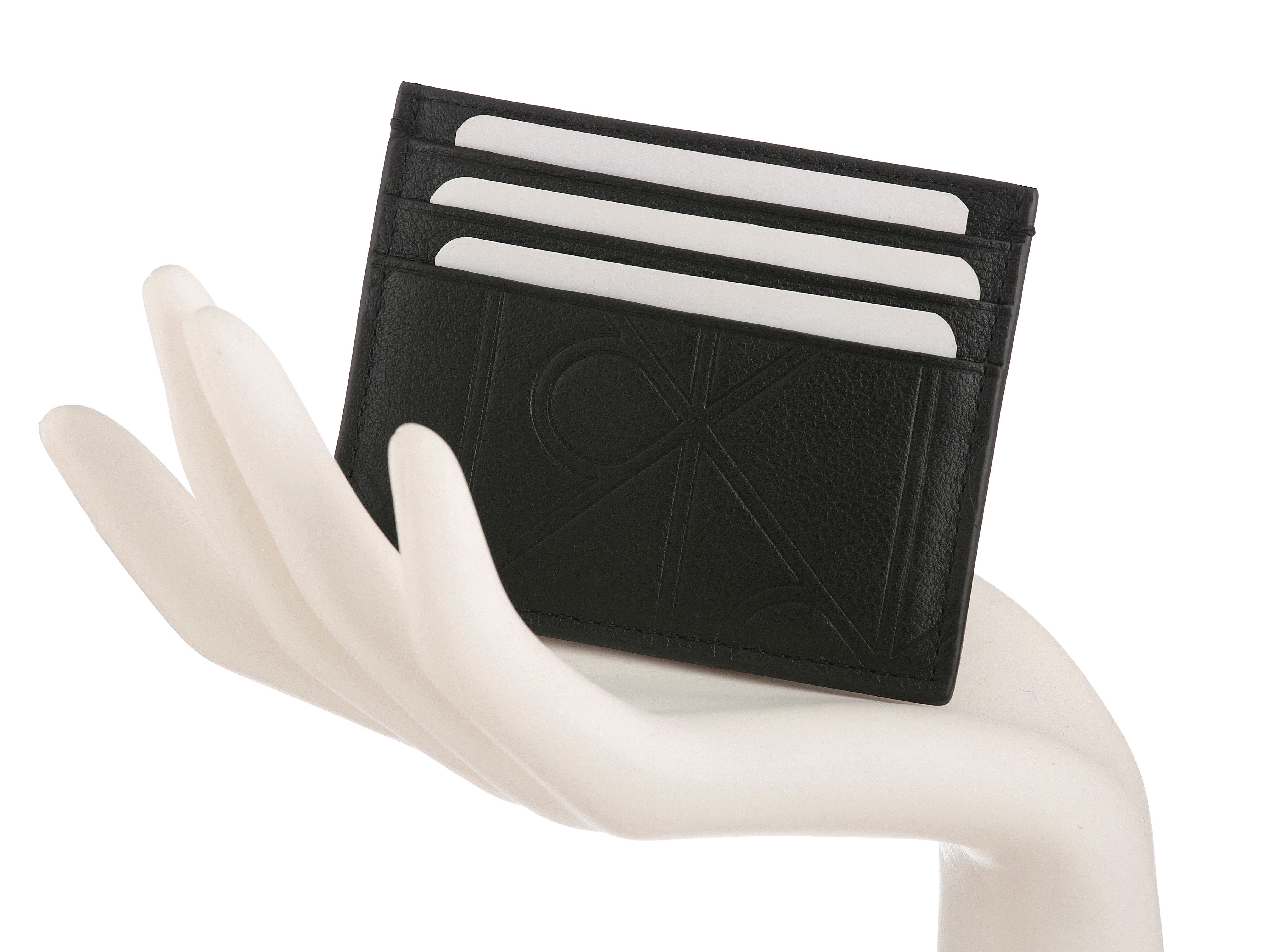 Calvin Klein Kartenetui XL EMBLEM AOP EMBOSS CARDHOLDER, Minigeldbeutel, Portemonnaie, Money Pocket mit CK-Logo