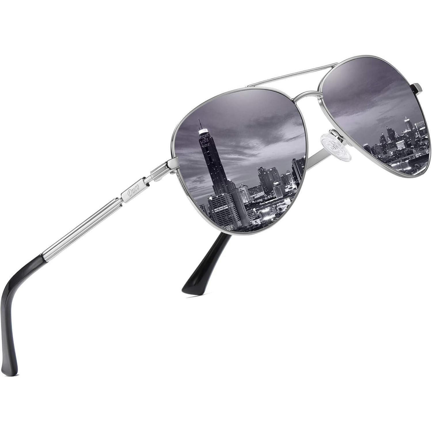 LuxusKollektion Pilotenbrille Sonnenbrillen Pilotenbrille Polarisiert UV400 Verspiegelt Silber grau