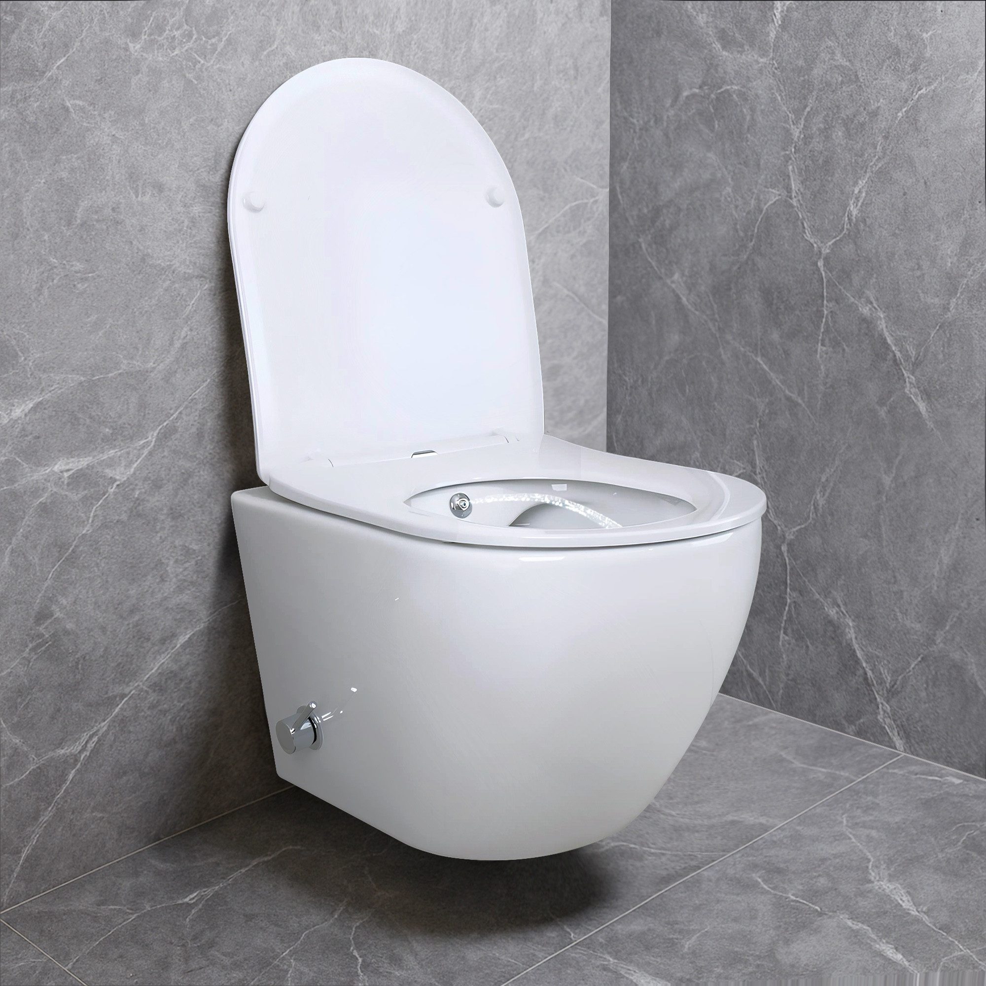 Belvit Tiefspül-WC Toilette mit integriertem Bidet, mit Warm- & Kaltwasser, günstig online kaufen