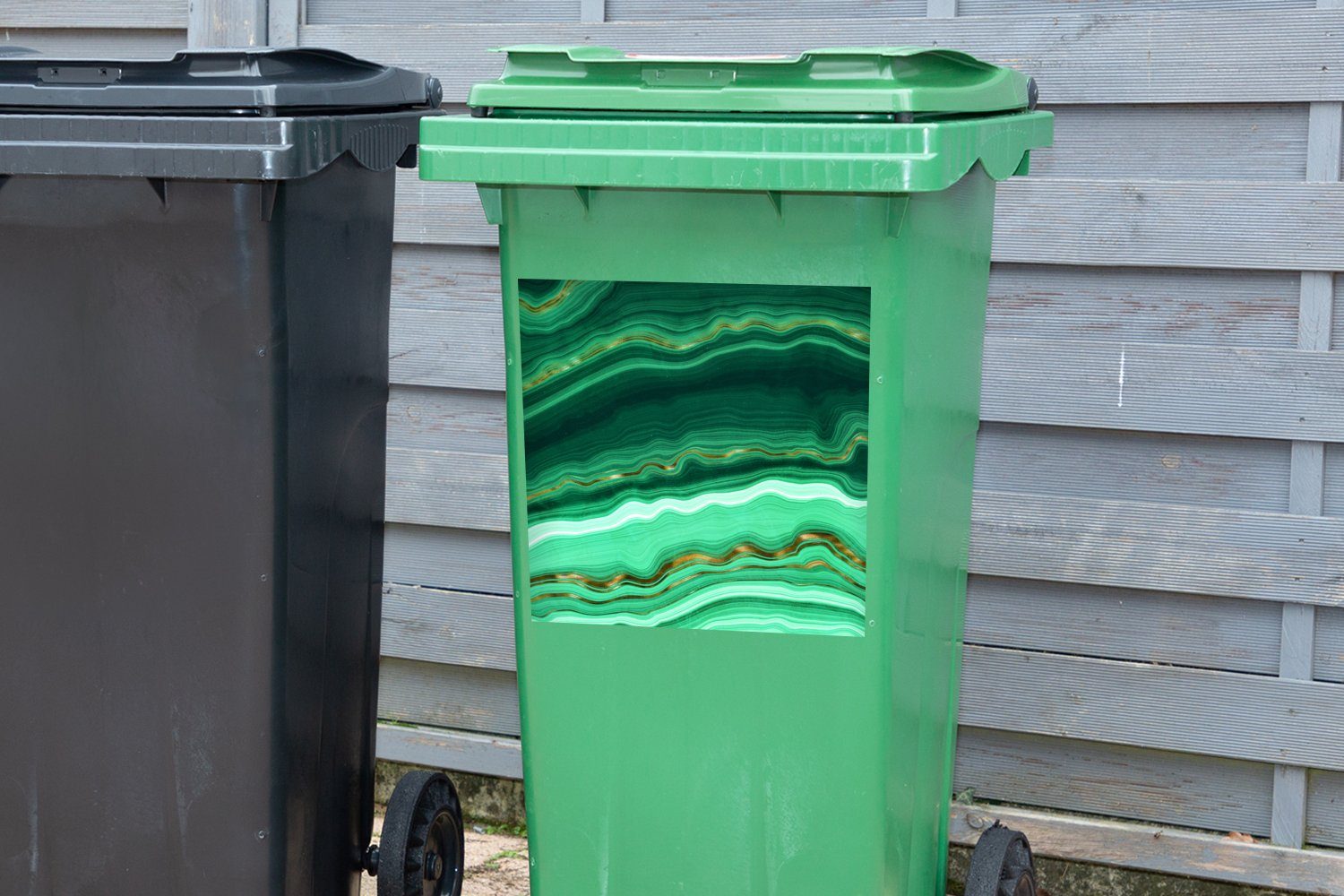 MuchoWow Wandsticker Gold - Achat - Luxus St), Mülltonne, Abfalbehälter Mülleimer-aufkleber, Sticker, (1 Container