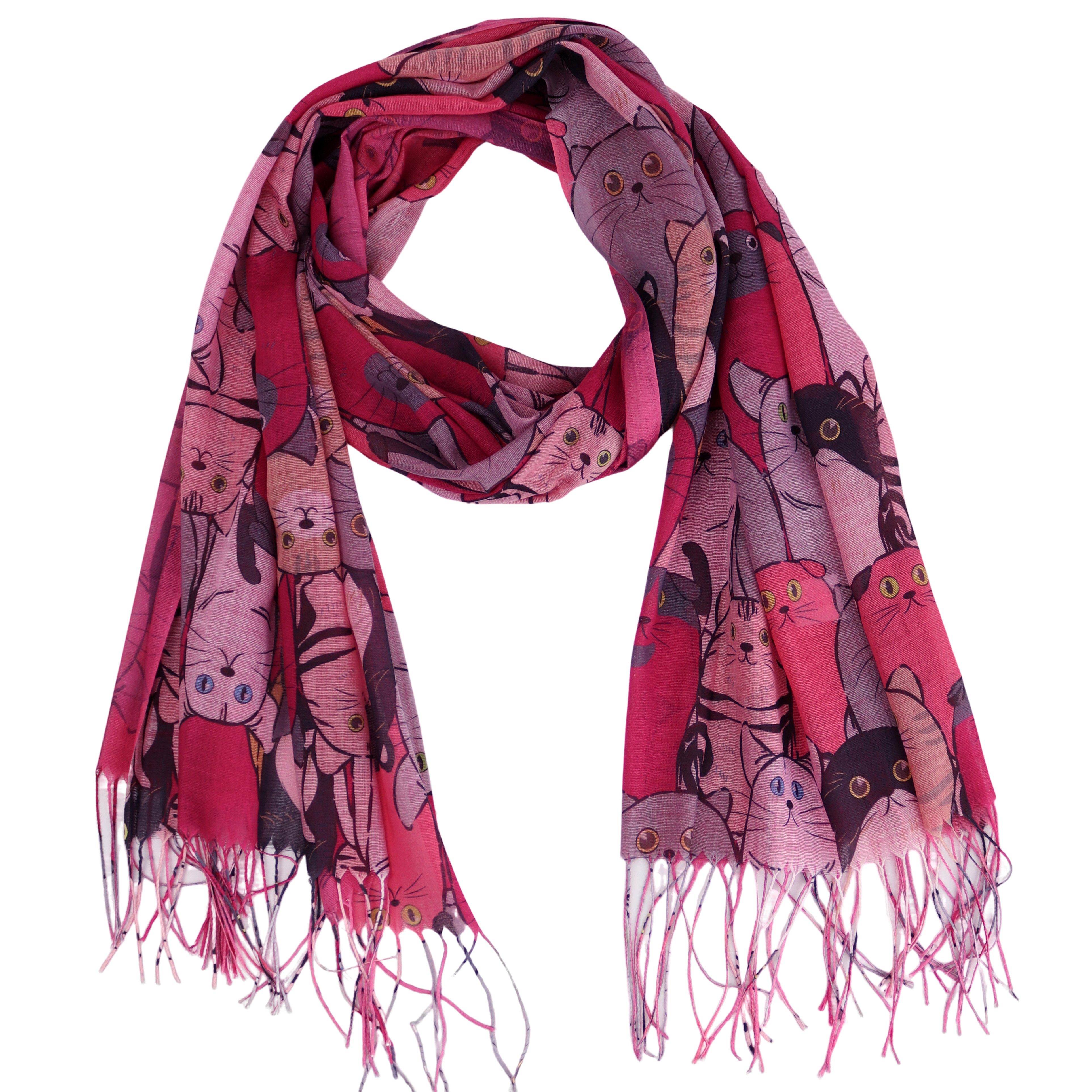 MIRROSI Modeschal Weicher & Leicht Großes Schal, ca.70x185cm, Katzen Print, günstig online kaufen