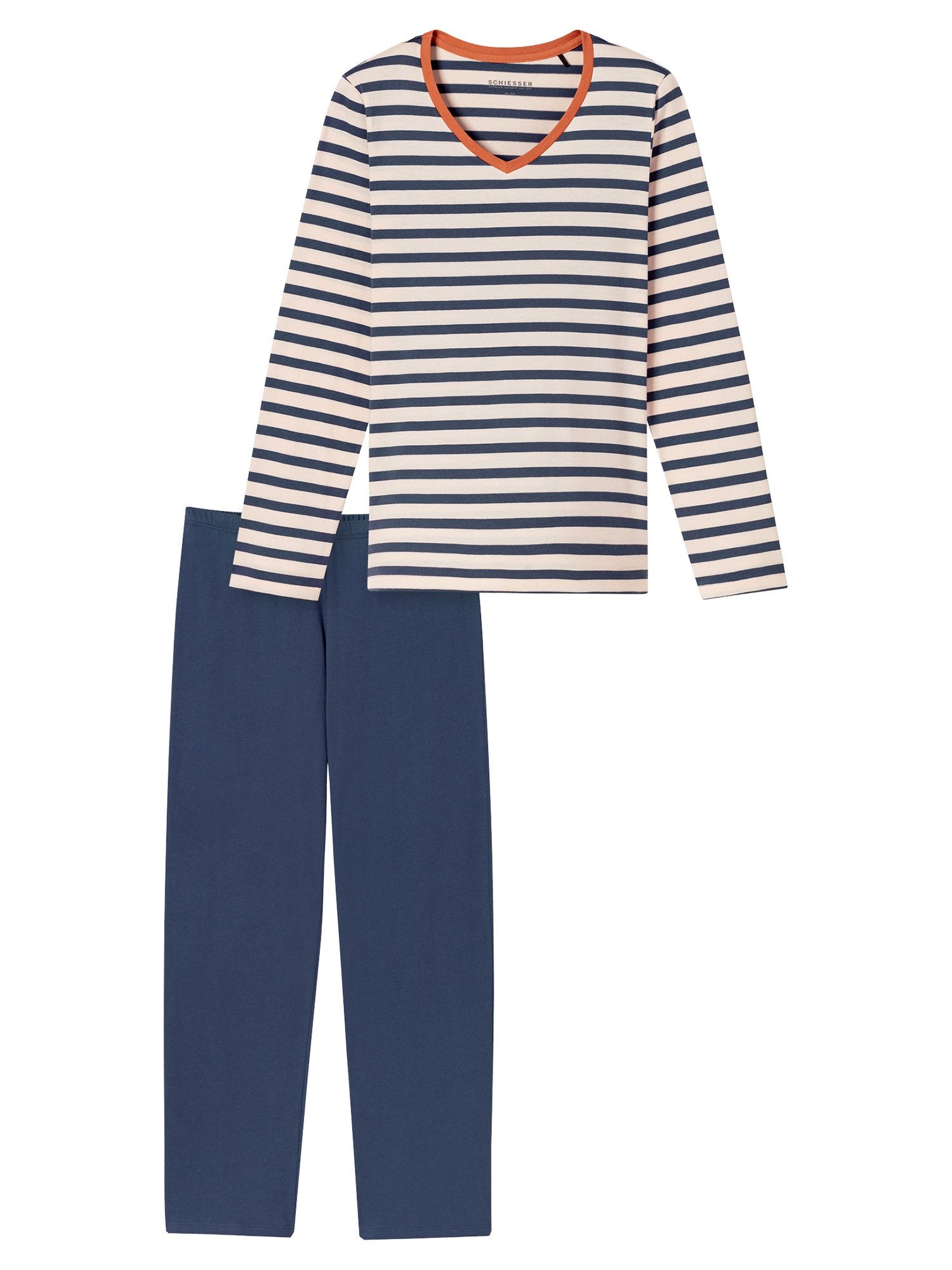 Schiesser Pyjama Casual Essentials (2 tlg) schlafanzug schlafmode bequem günstig online kaufen