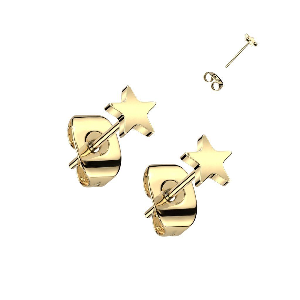 BUNGSA Ohrring-Set Ohrstecker für Titan 2-tlg), Ohrschmuck Damen (2 aus gold Farben (1 verschiedene Paar Stern Ohrringe Stück)