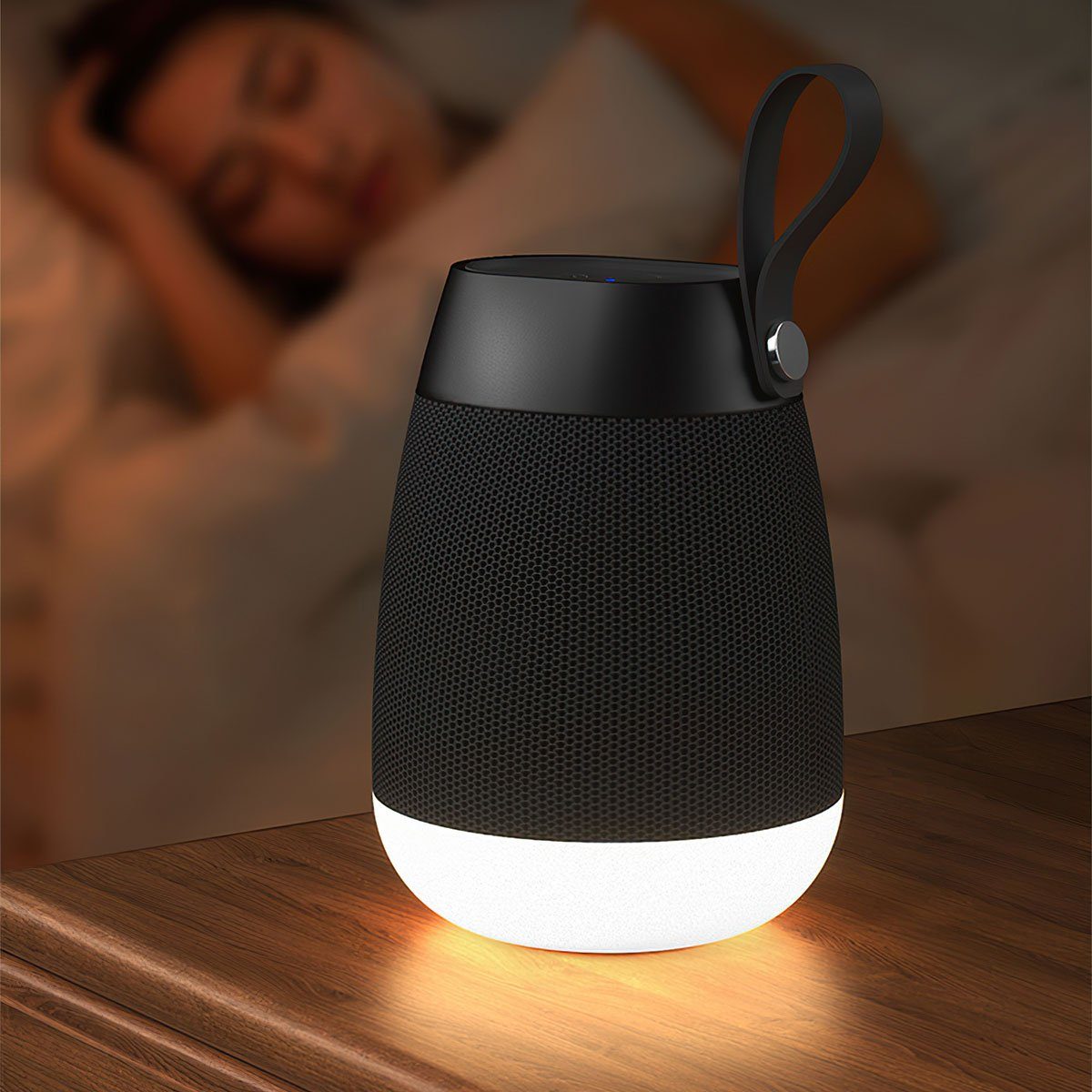 Welikera Nachtlicht,360° mAh mit Lautsprecher Bluetooth-Lautsprecher 5W Lichtshow,1200 Drahtlose