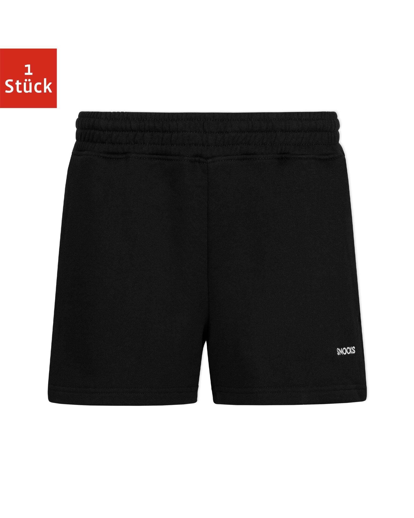 SNOCKS Trainingsshorts Sweatshorts Damen Sport Shorts (1-tlg) aus 100% Bio-Baumwolle, bequeme Passform Schwarz