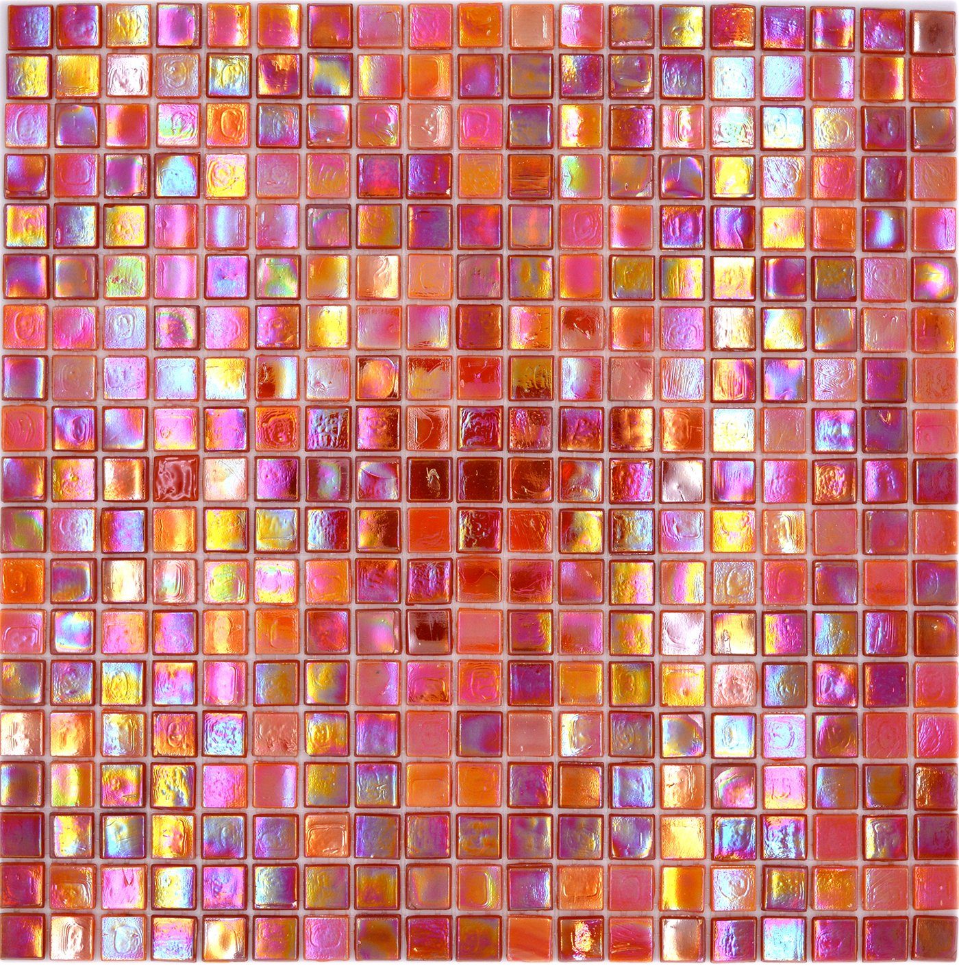 Mosani Mosaikfliesen Glasmosaik Mosaikfliesen mix rot glänzend / 10 Matten