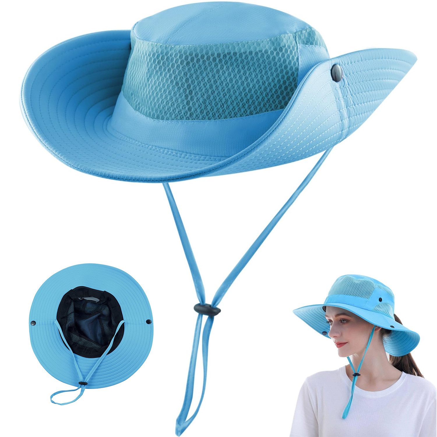 ZEUOPQ Sonnenhut Fischerhut verstellbar Sonnenhut(55-60cm) UV-beständig günstig online kaufen