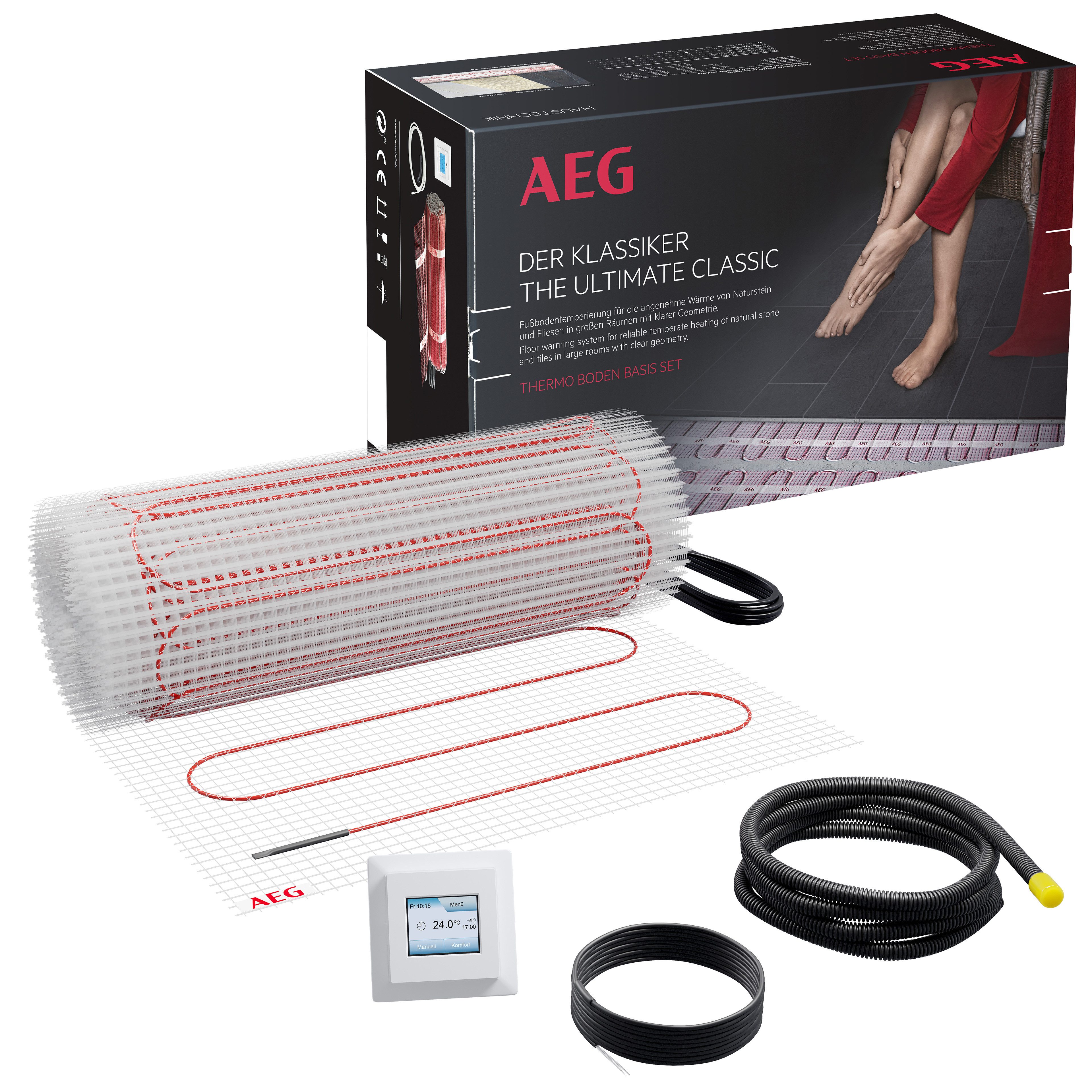 AEG Haustechnik Fußbodenheizung Basis Thermo Boden »TBS TB 160/4 Set Plus«, Elektrische Fußbodenheizung, Komplettset 4 m², 160 W/m²