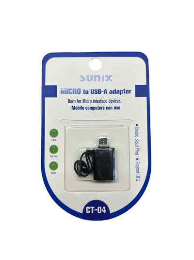 Sunix Adapter Micro-USB Buchse auf USB-A wandelt Micro-USB zu USB-Schwarz USB-Adapter