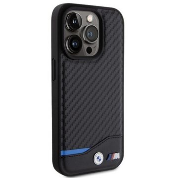 BMW Smartphone-Hülle BMW Apple iPhone 15 Pro Max Schutzhülle Case Leather Carbon Schwarz