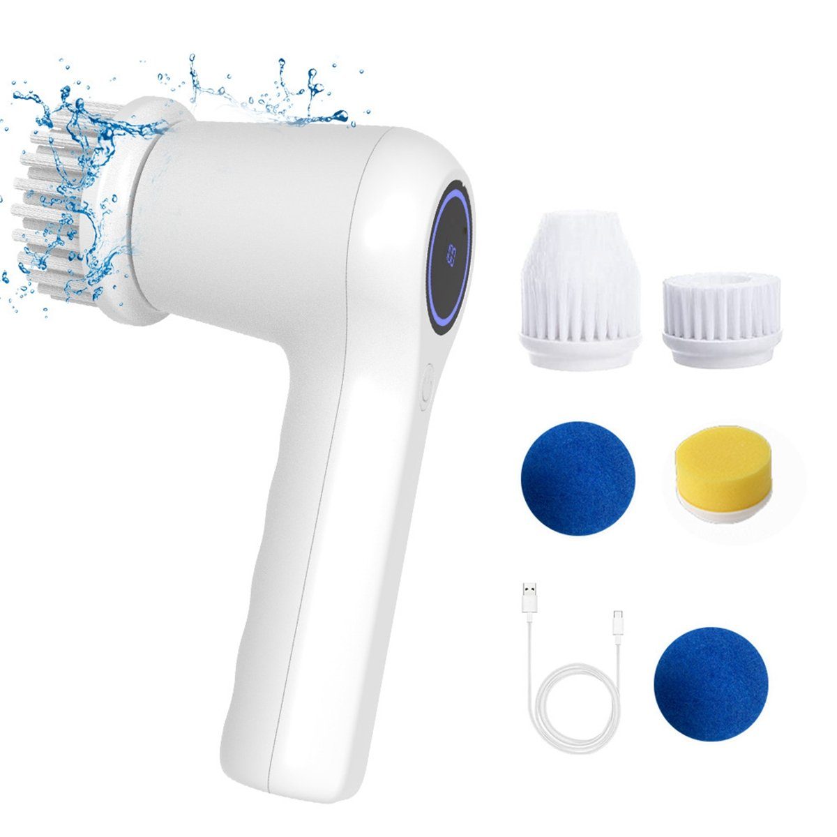 DOPWii Reinigungsbürsten-Set Schnurlose Reinigungsbürste, 4 Aufsätze IPX7 Wasserdicht Küche