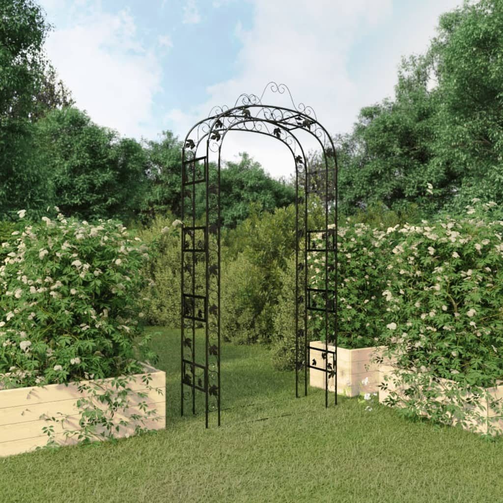 Thumbnail - furnicato Rosenbogen Gartenbogen Schwarz 116x45x240 cm Stahl, 1 St.
