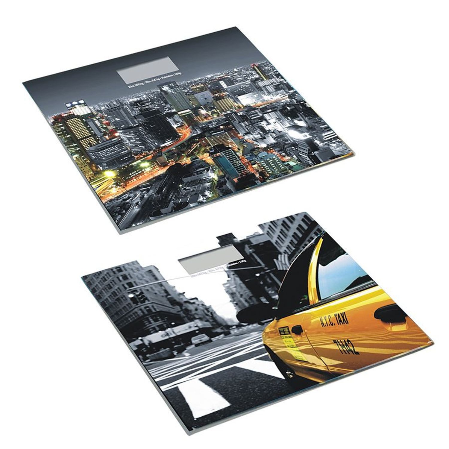 BURI Personenwaage Digitale Glas-Personenwaage City-Style 30x1,5x25cm Körperwaage Waage