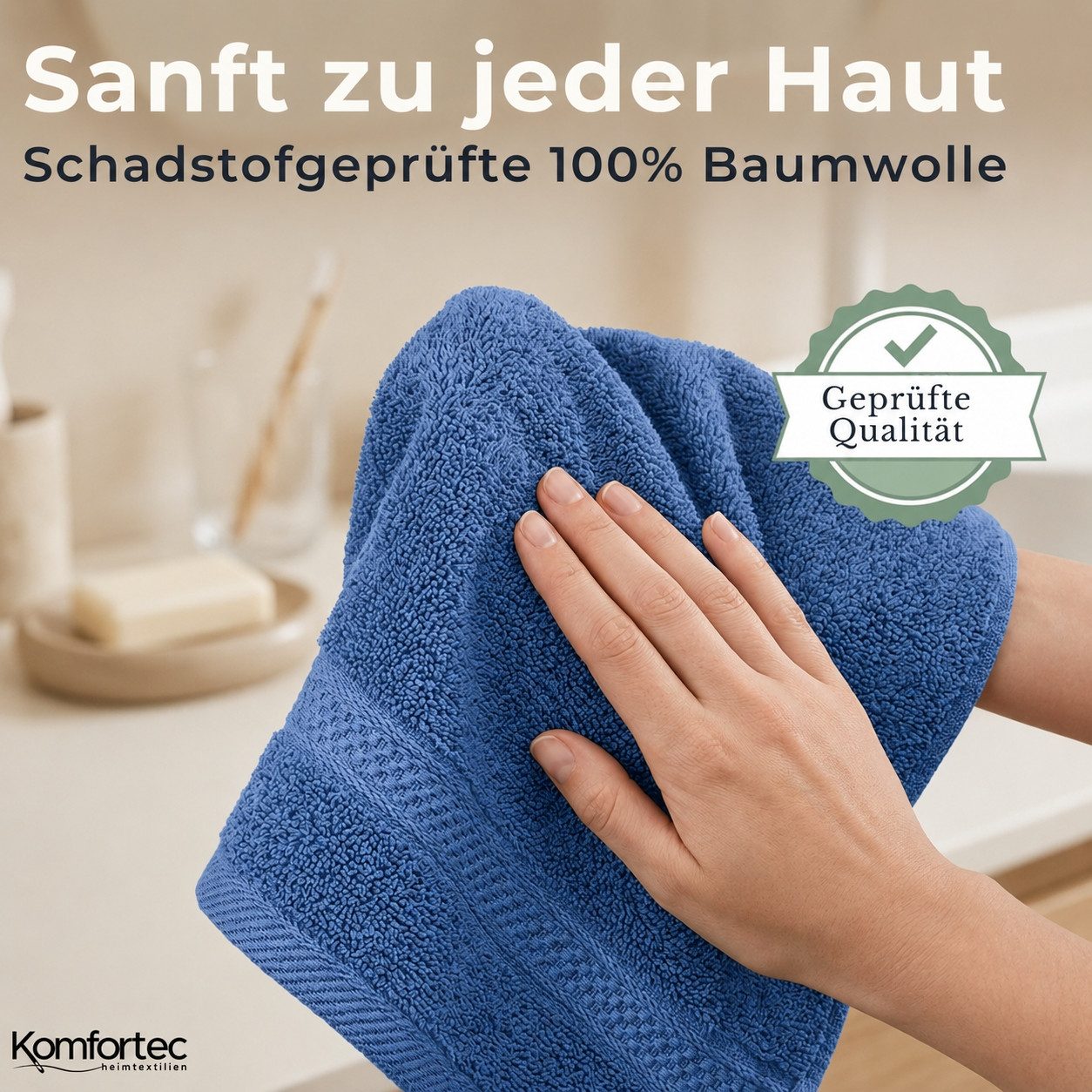 Komfortec Gästehandtücher Set aus 100% Baumwolle, (12-St) – Bild 3 von 5