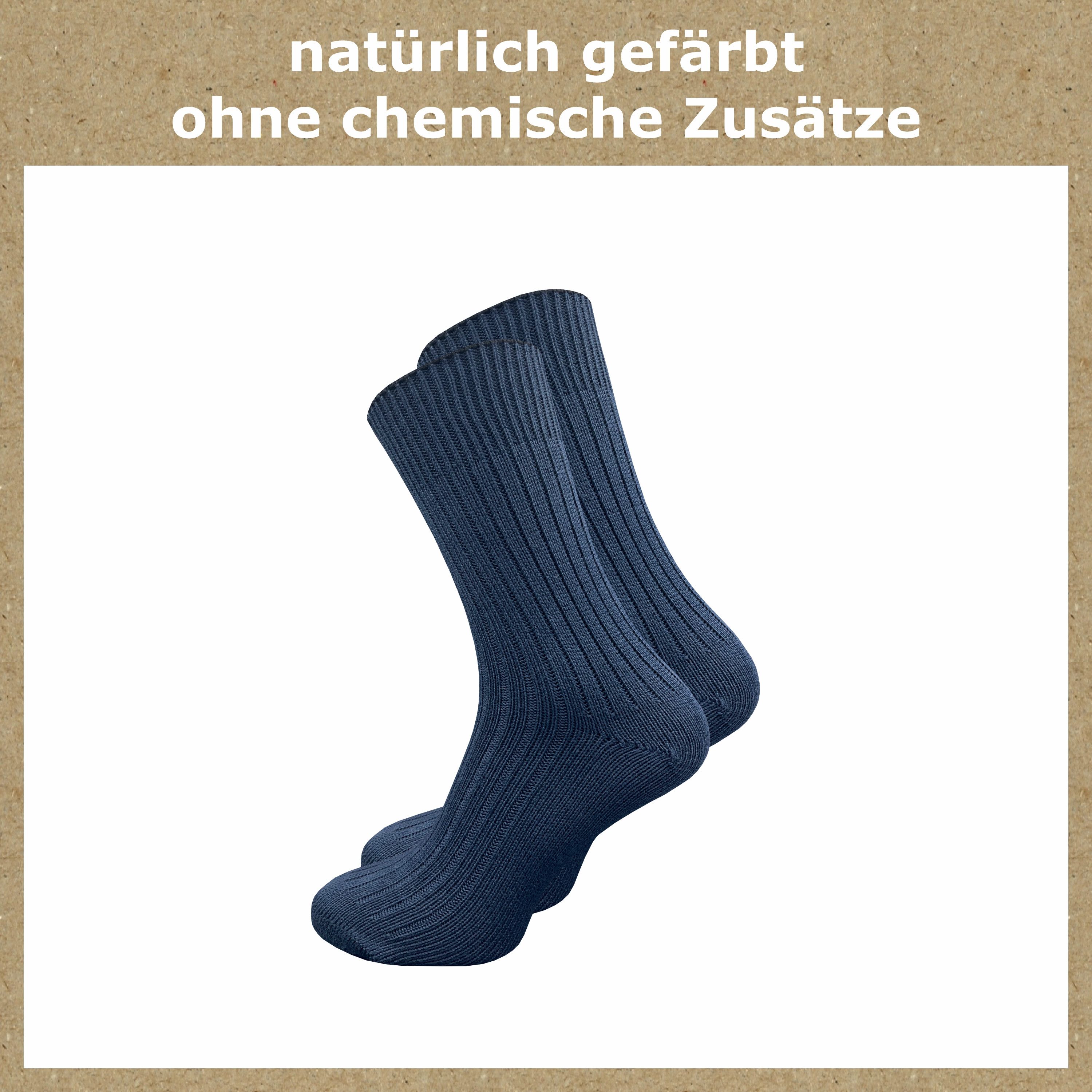 GAWILO Komfortsocken "Natur" aus 100% reiner, naturbelassener Baumwolle für Damen & Herren (6 Paar) Etwas gröber gestrickt für extra Tragekomfort & angenehmes H – Bild 3 von 5