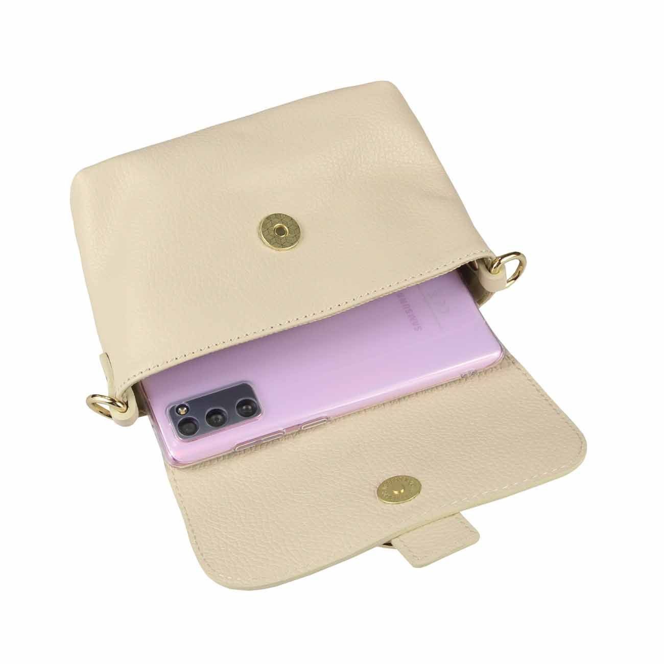 ITALYSHOP24 Schultertasche MADE IN ITALY Damen Leder Tasche Crossbody Umhängetasche Smartphone, Handytasche Ledertasche Brusttasche Freizeit Überschlagtasche Clutch
