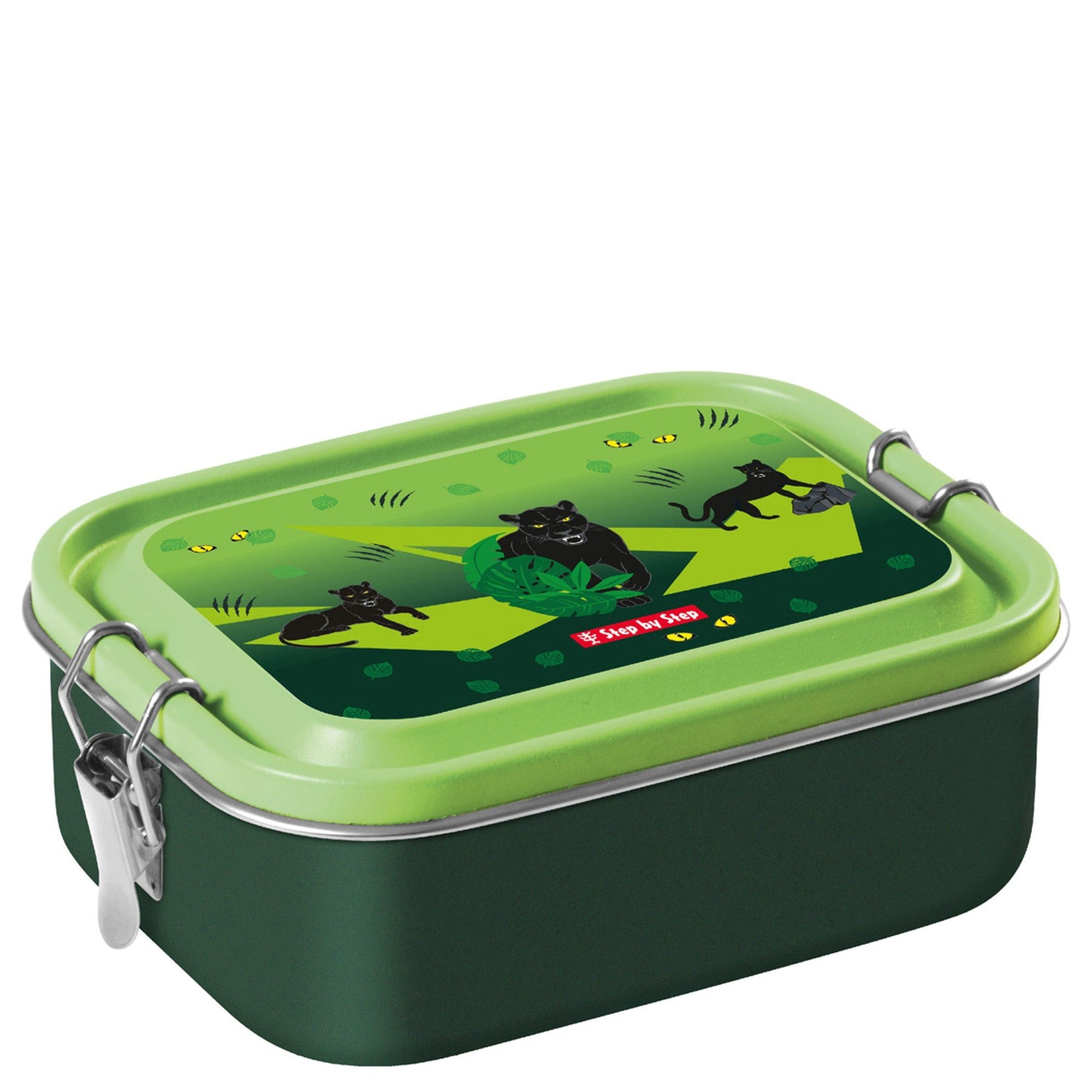 Step by Step Schulranzen Zubehör Edelstahl - Lunchbox 17 cm (Black Cat)