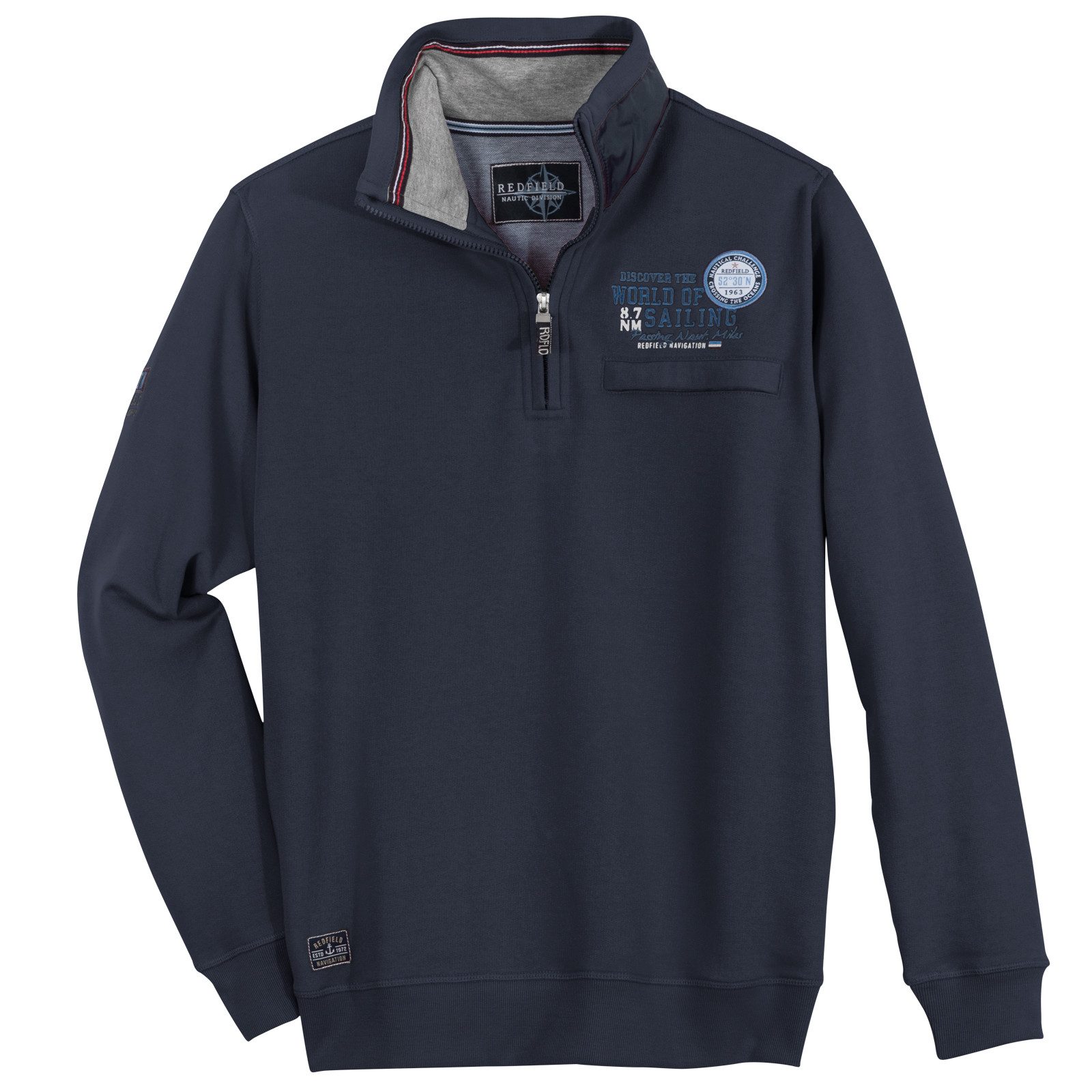 redfield Sweater Redfield Troyer-Sweatshirt maritim Übergröße navy günstig online kaufen
