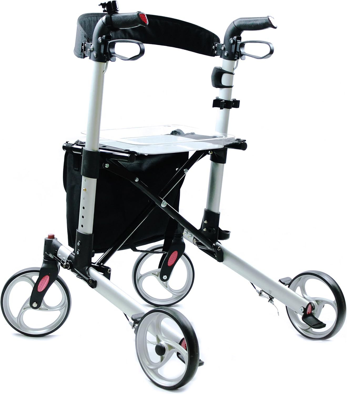 Dr. Junghans Medical GmbH Rollator Premium Rollator mit Schlaufenbremse, Kompakt, faltbar, Leichtgewicht, stabil, mit Tasche