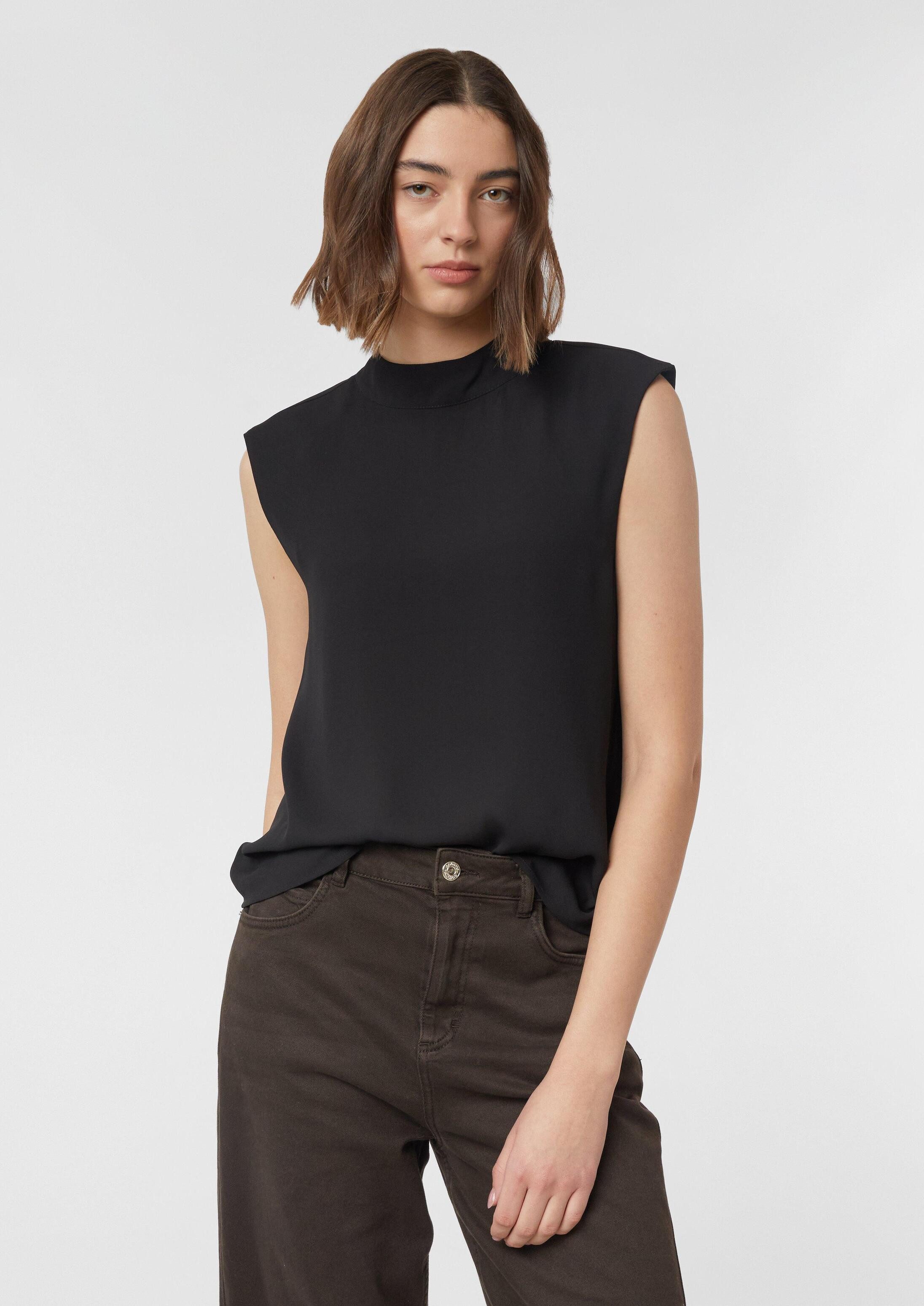 comma Blusentop Bluse Chiffonbluse mit subtilem Schulterpolster