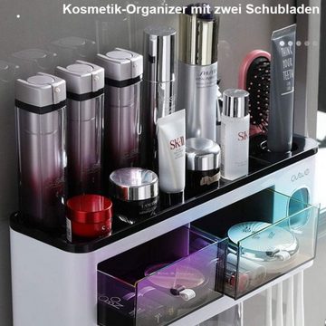 SHUAIVIBES Badorganizer Zubehör Zahnbürstenhalter Automatischer Zahnpastaspender Wandmontage