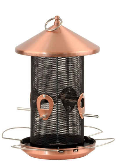 sesua Vogelhaus Metall Vogelfuttersäule Gourmet Kupfer 17x30 cm Vogelfutterstation Futtersilo