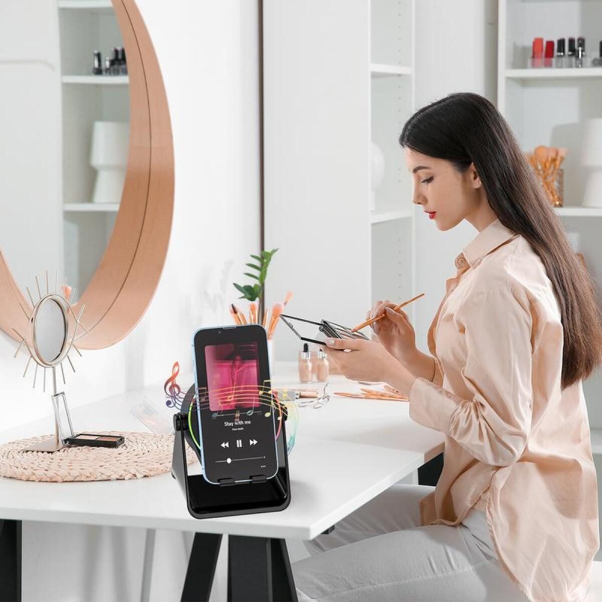 FELIXLEO 4in1 Bluetooth-Lautsprecher mit kabelloser Induktionsfunktion Lautsprecher – Bild 2 von 5