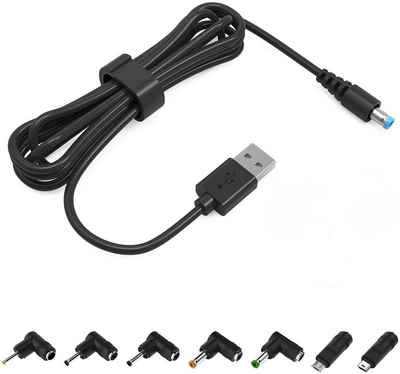 neue dawn Multi Stecker Universal Konverter USB Kabel auf DC Stecker Hohlstecker Adapterkabel 5,5 x2,1 mm zu 7 Stecker: 2,5 x0,7 mm/3,0 x1,0mm 3,5 * 1,35mm/4,0 x1,7 mm/5,5 x2,5 mm/Mini-USB/Micro USB USB-Kabel, (200 cm)