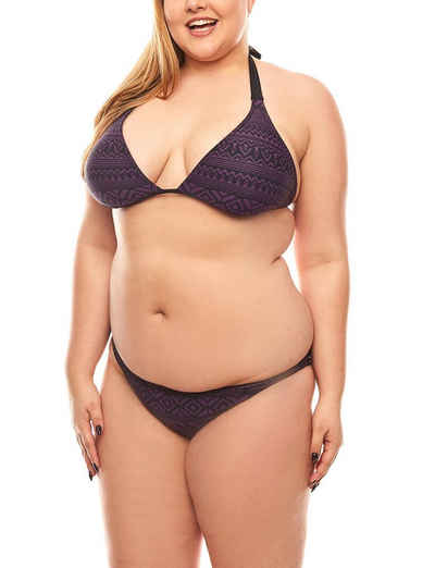 Maui Wowie Bügel-Bikini »MAUI WOWIE Triangel Bustierbikini Bikini Azteken-Muster Große Größen Violett«