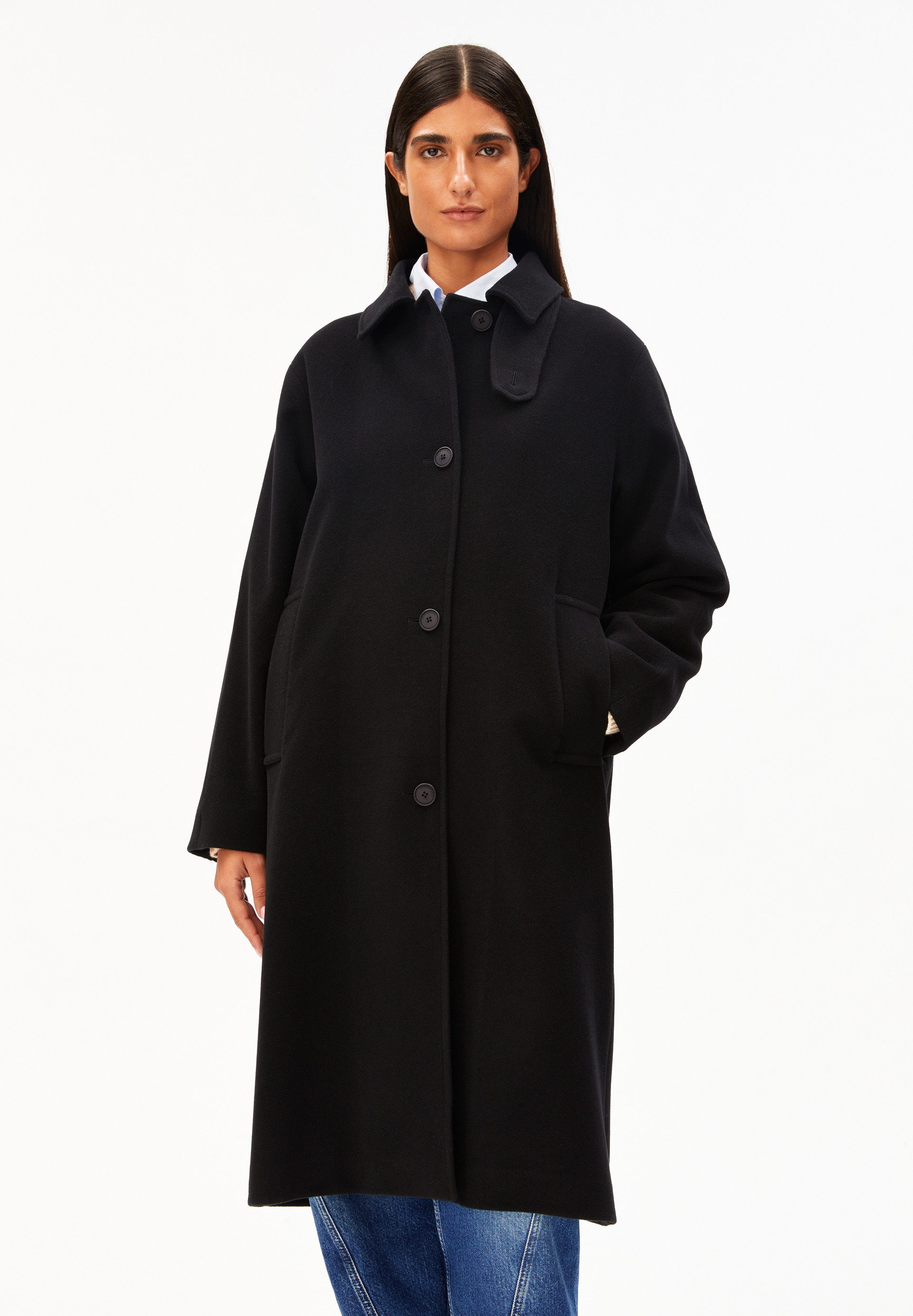 Armedangels Kurzmantel VAANOISE WOOL Mantel aus recycelter Wolle (1-tlg) Mantel aus recycelter Wolle