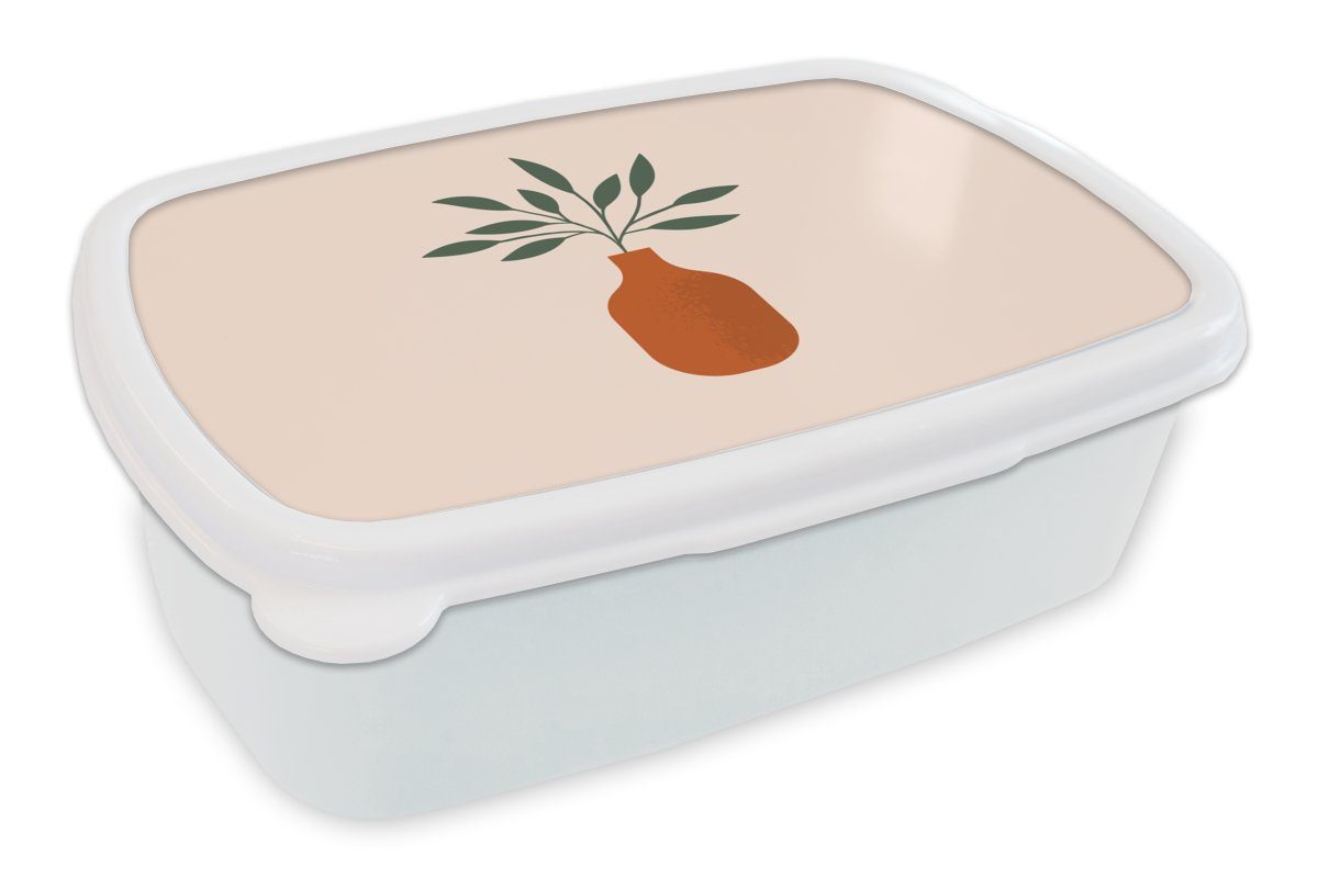 MuchoWow Lunchbox Vase Brotbox - Mädchen und und Brotdose, für Erwachsene, weiß Kinder Jungs - Kunststoff, Pastell., für (2-tlg), Pflanze