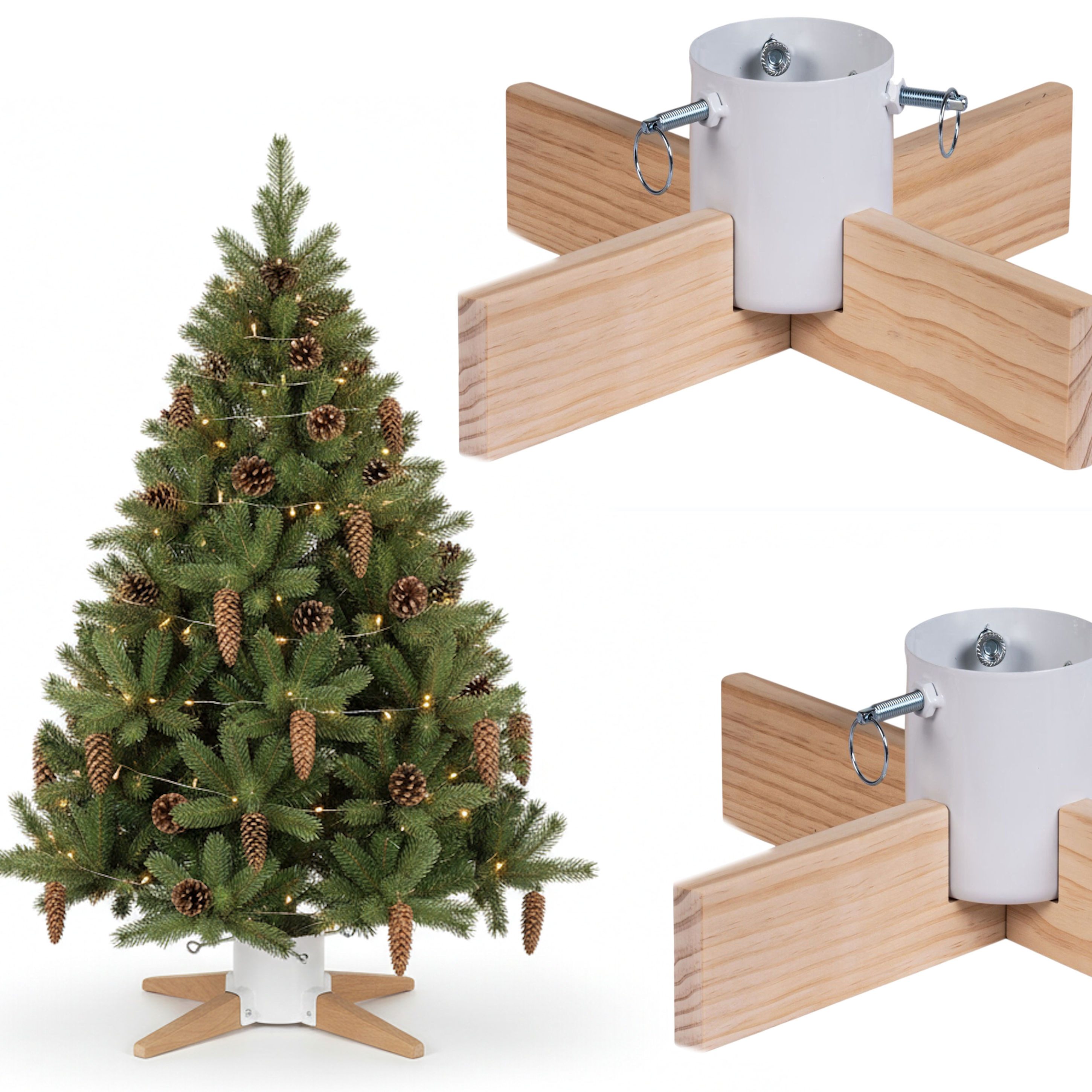 COIL Christbaumständer Ständer mit Wasserspeicher, Sockel für echten Baum, Wasserkapazität: 1-1,3 Liter, Stammdurchmesser: 3,5-11 cm