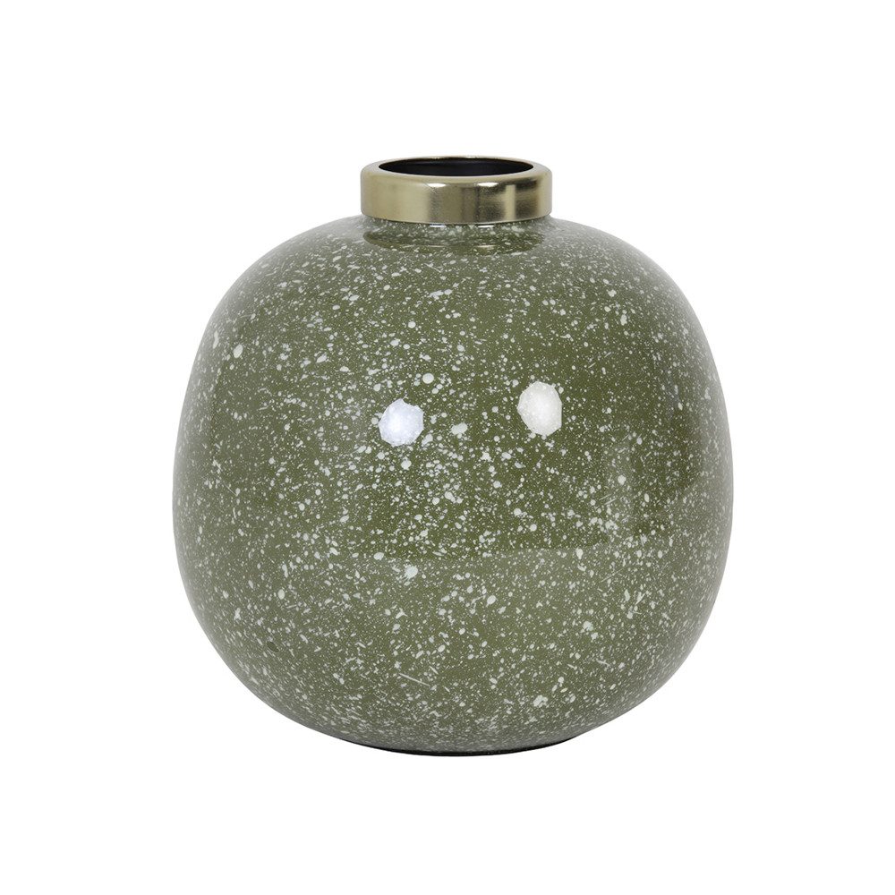 Dekovase Dekovase Vase CHOW Light & Living Blumenvase Tischvase Grün-Weiß-Gold