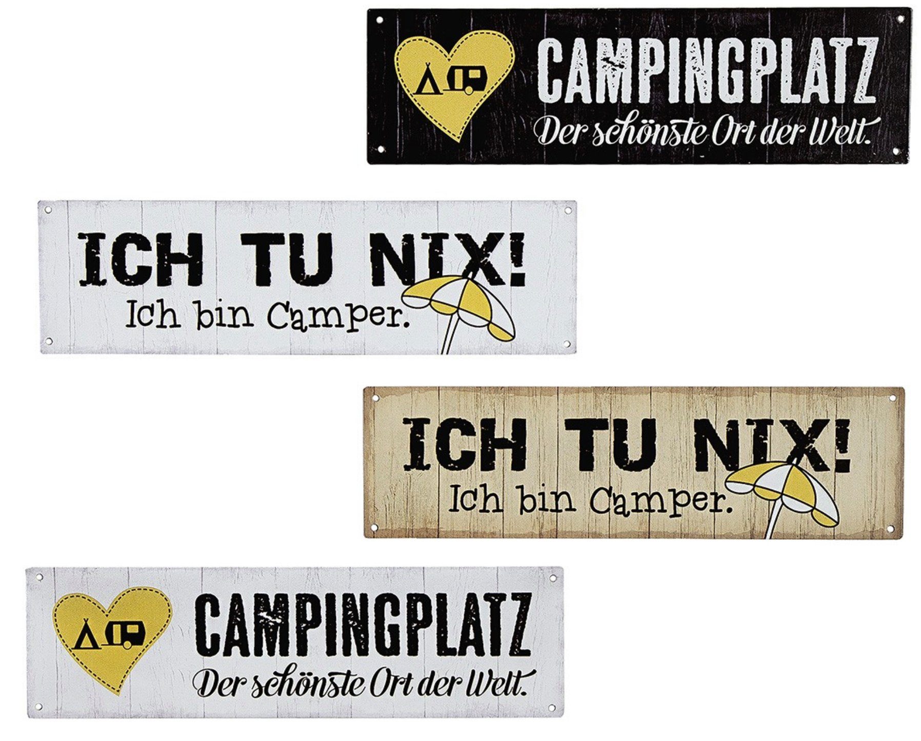 GILDE Wandbild, Camping, Vintage Retro Metallschild Modell CAMPINGPLATZ... Masse 30 x