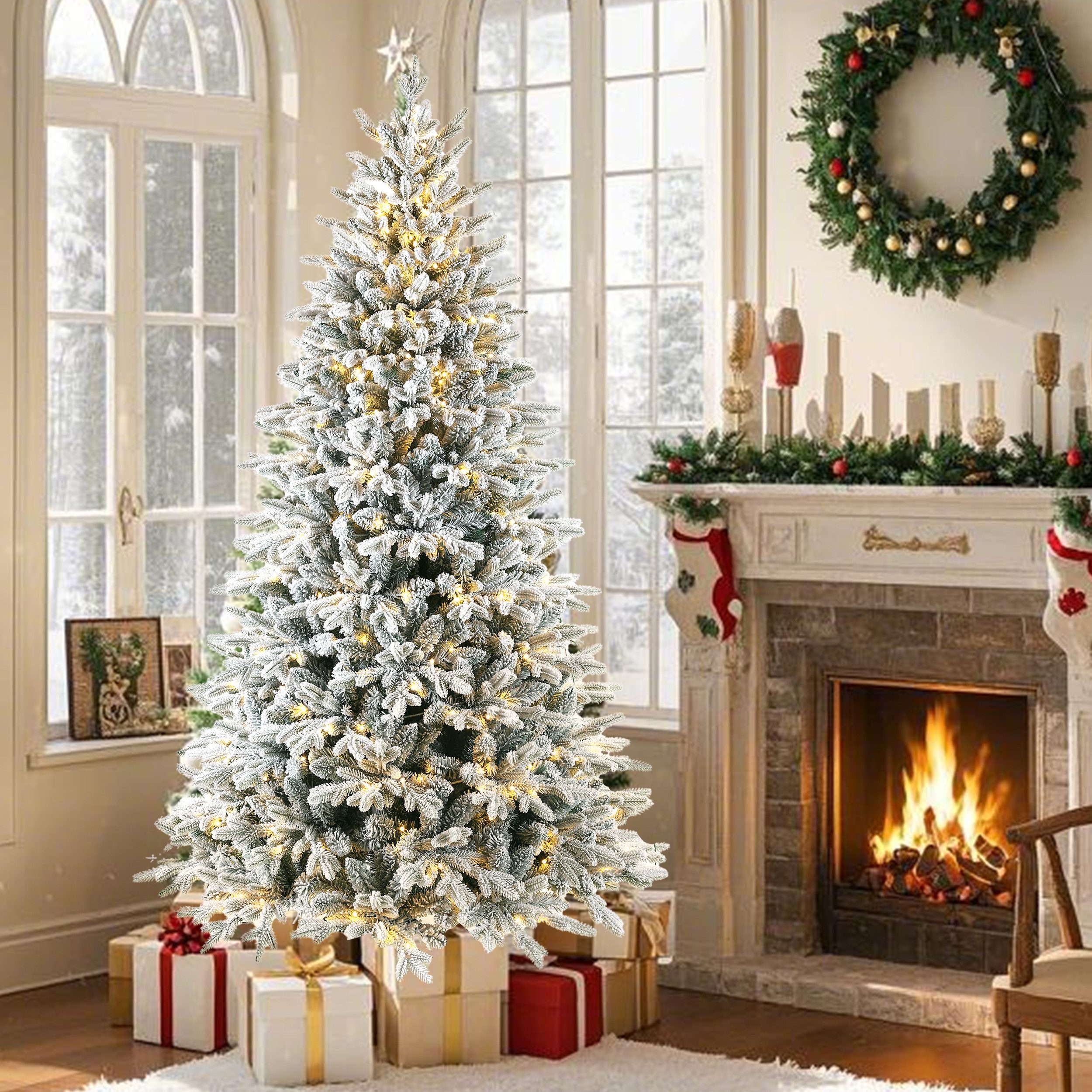 TAB Künstlicher Weihnachtsbaum Künstlicher Christbaum mit LED-Beleuchtung – langlebige PVC/PE-Nadeln, LED-Beleuchtung – natürlich, langlebig und in drei Größen erhältlich.